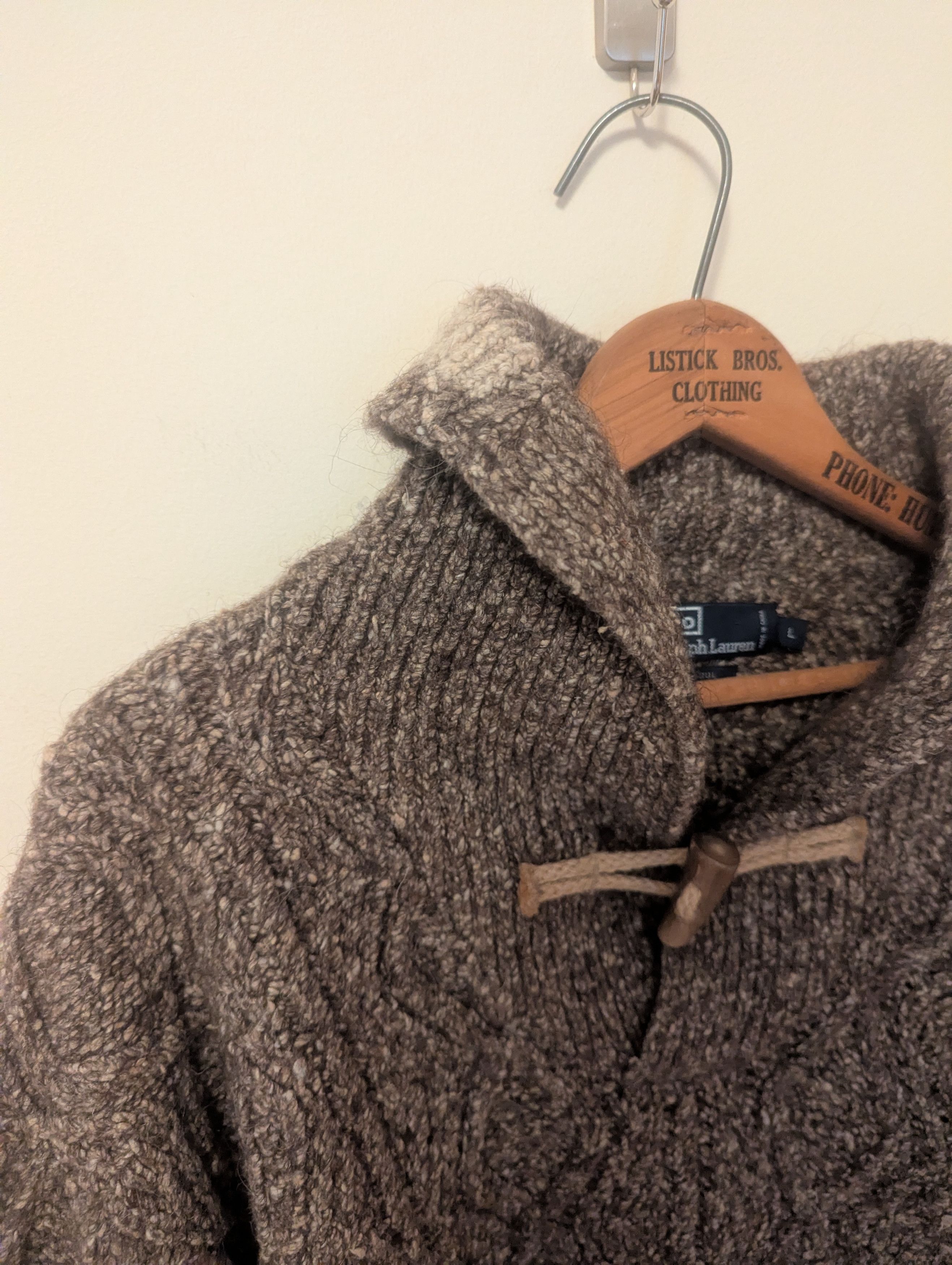 Polo Ralph Lauren Vintage Polo Brown Wool Cable Knit Sweater Size US L / EU 52-54 / 3 - 5 Thumbnail
