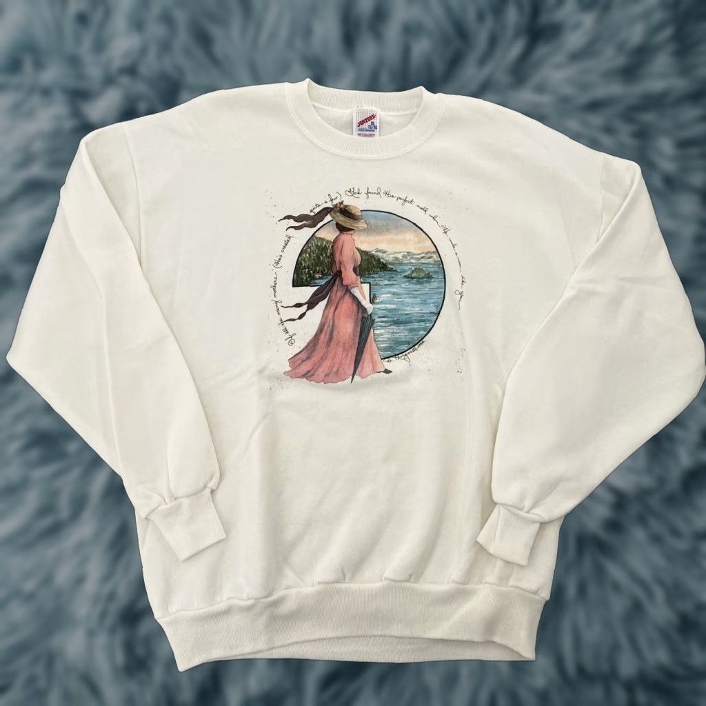 Jerzees VINTAGE JERZEES D Morgan Sweatshirt Adult Extra Large White Mother Graphic 1996 Mom 90s Size XL / US 12-14 / IT 48-50 - 1 Thumbnail