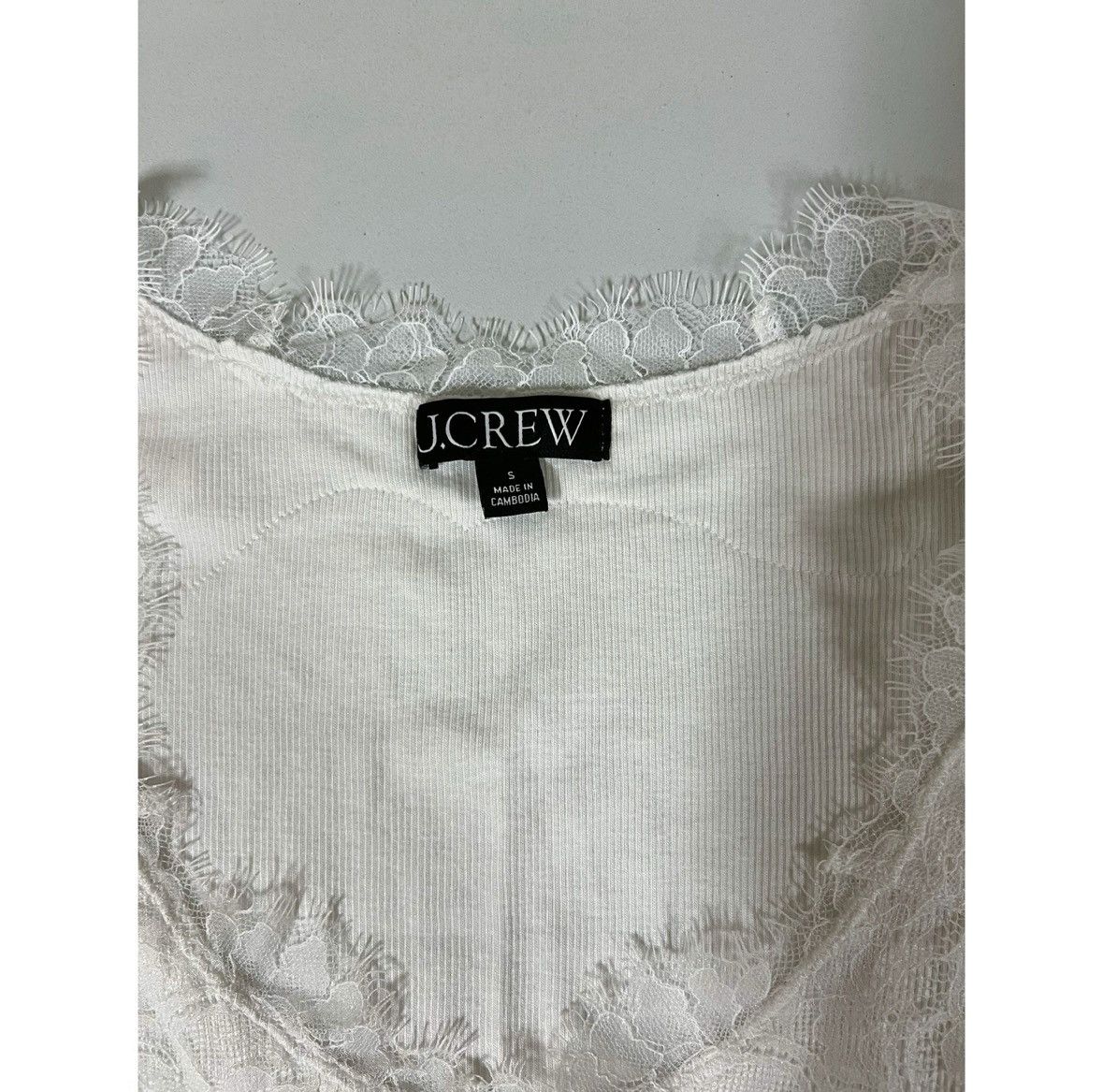 J.Crew J. Crew White Lace Cami Camisole Tank Top Shirt Size S 🤍 Size S / US 4 / IT 40 - 4 Thumbnail