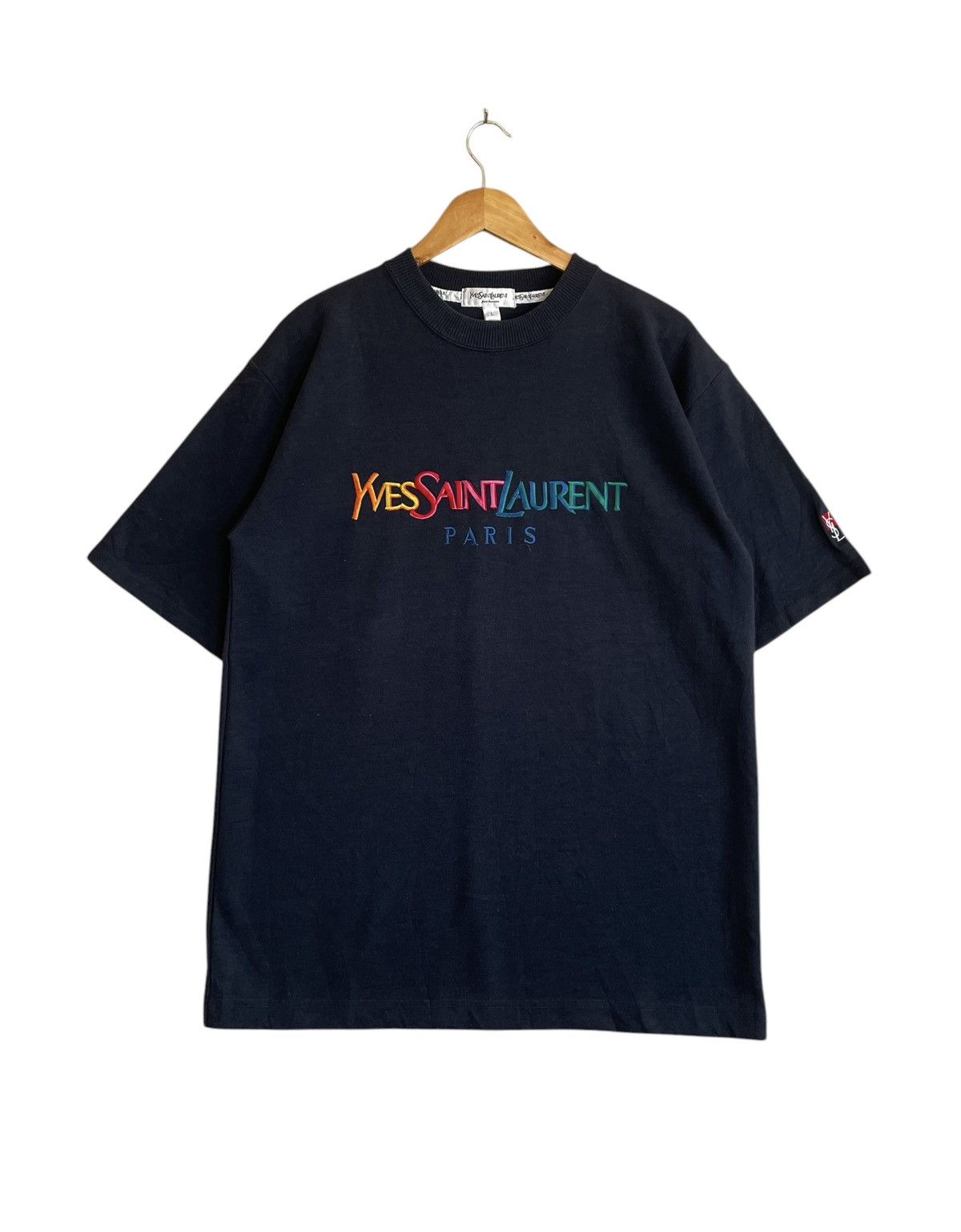 Very Rare Vintage Yves Saint Laurent Spell Out T-shirt 1990s
