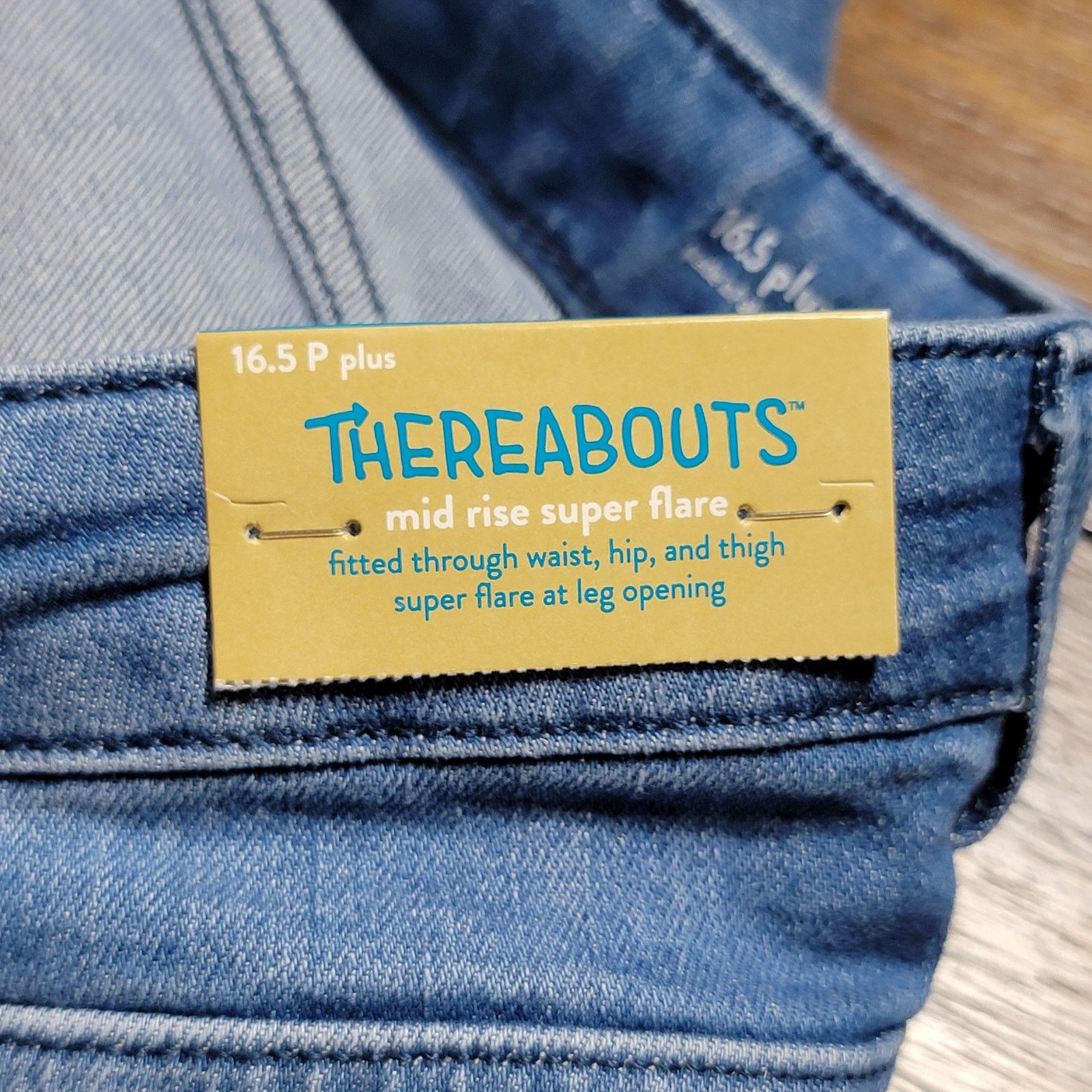 Other Thereabouts Mid Rise Flare Button Fly Jeans - 16.5 Plus NWT Size 34" / US 12 / IT 48 - 9 Thumbnail