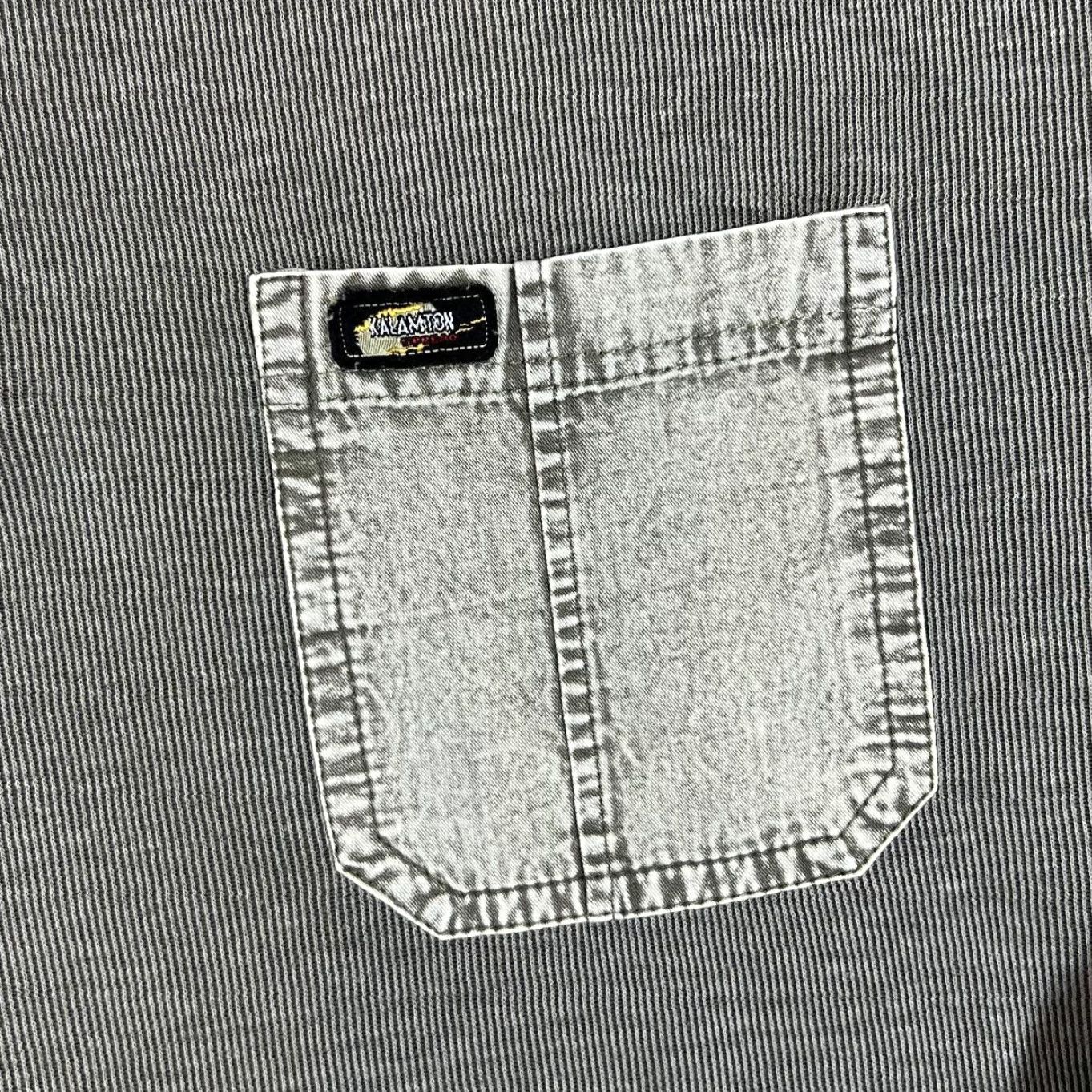 Vintage KALAMTON Polo Shirt Long Sleeve Grey Khaki Cotton Elastane Large Mens Shirt Size US L / EU 52-54 / 3 - 4 Thumbnail
