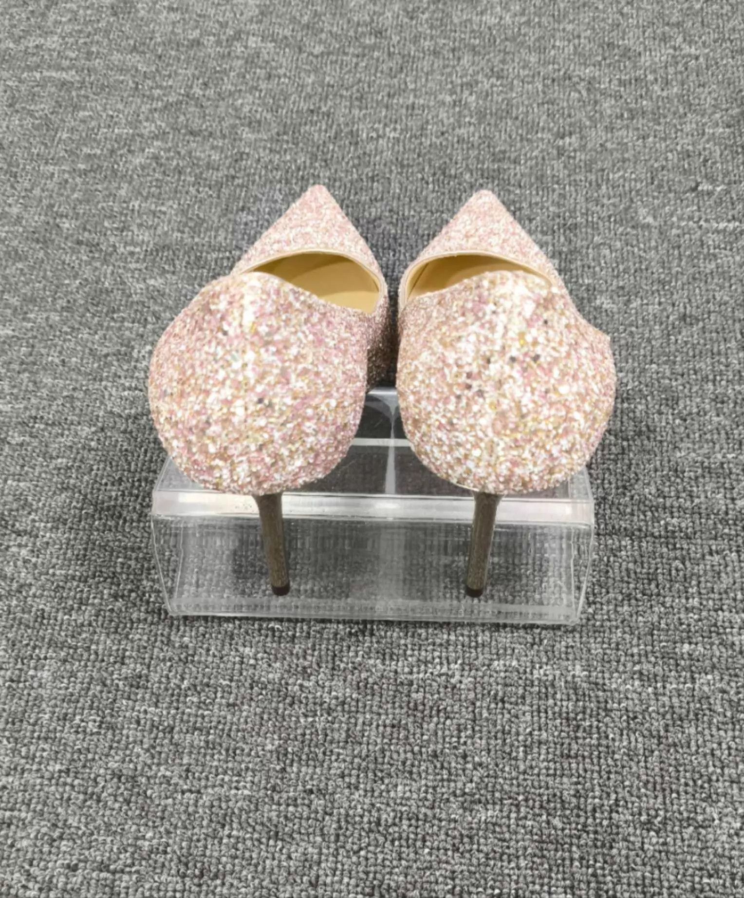 Jimmy Choo Jimmy Choo Pink Sequin Metallic Heel Pumps Size US 6.5 / IT 36.5 - 5 Thumbnail