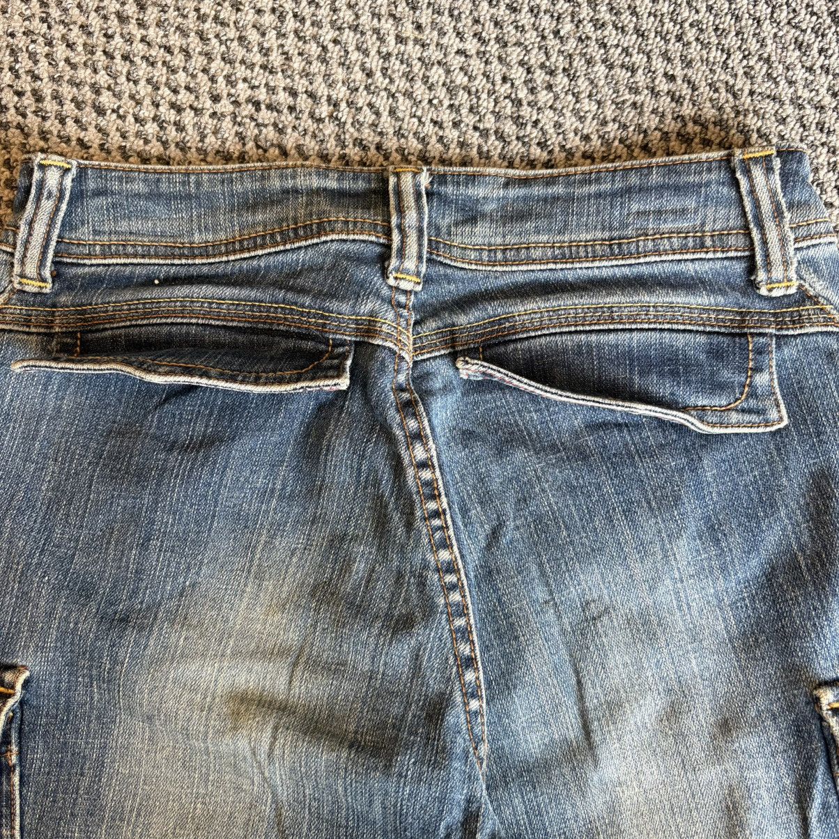 If Six Was Nine Flare Cargo Jeans Blue Denim Georgia Love Size 26’ Size 26" / US 2 / IT 38 - 11 Thumbnail