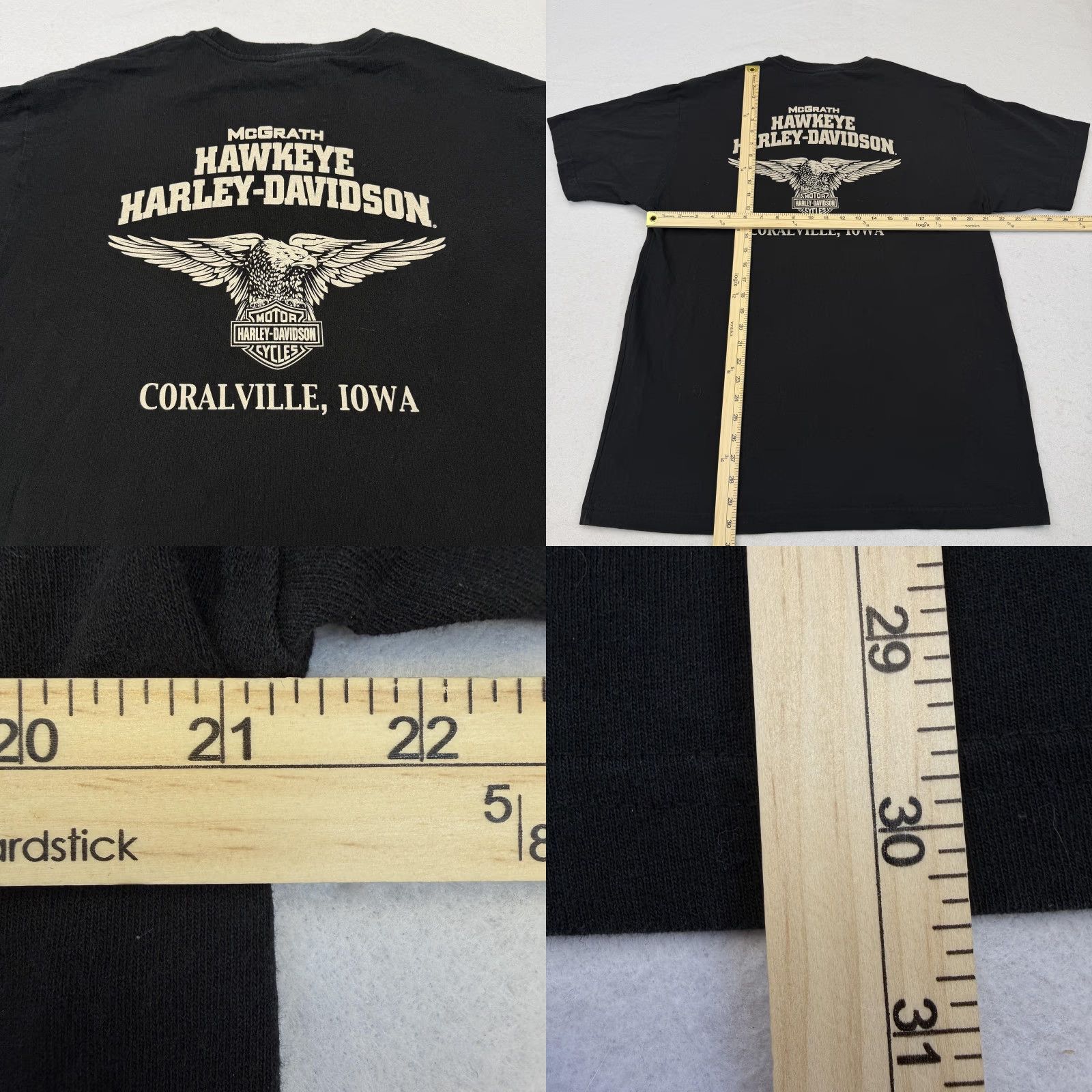 Harley Davidson VINTAGE Harley-Davidson Shirt Mens XL Black Hawkeye Coralville Iowa USA 2000s Size US XL / EU 56 / 4 - 8 Thumbnail