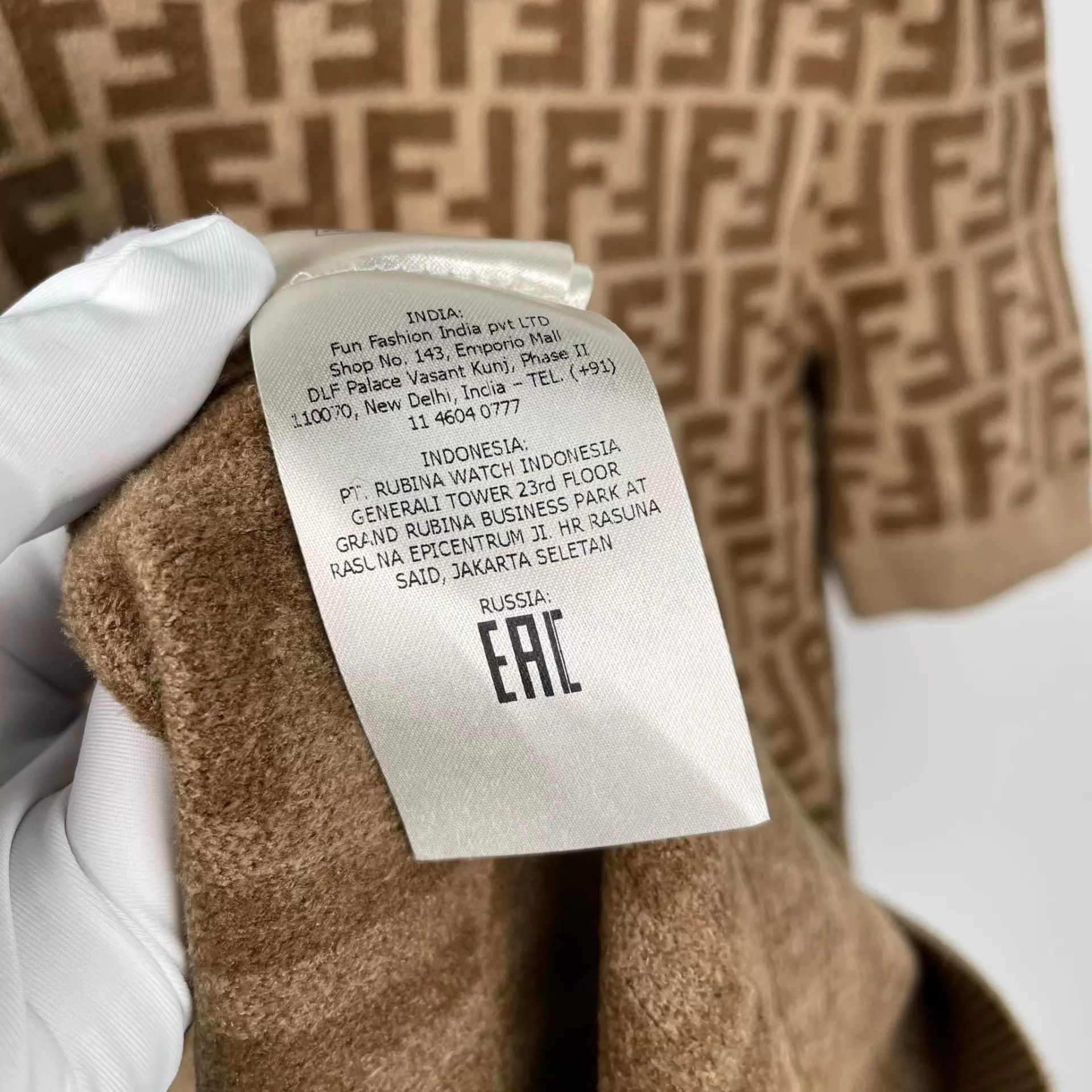 Fendi Fendi Brown Full Print Waisted Knit Short-Sleeve Dress 42 Size M / US 6-8 / IT 42-44 - 6 Thumbnail
