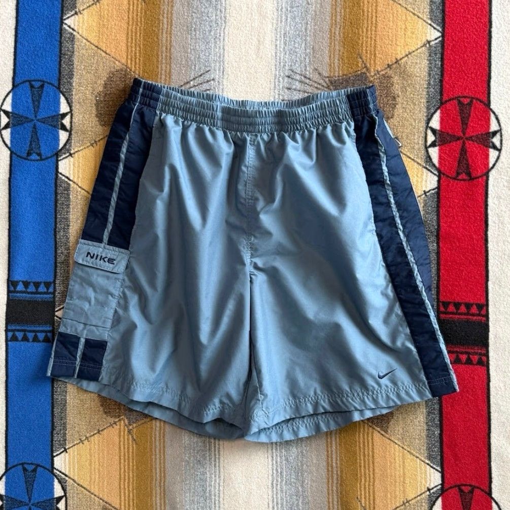 Nike VINTAGE Nike Board Shorts Swim Trunks Bottom Men XL Blue 90s Y2K Sports Summer Size US 36 / EU 52 - 2 Thumbnail