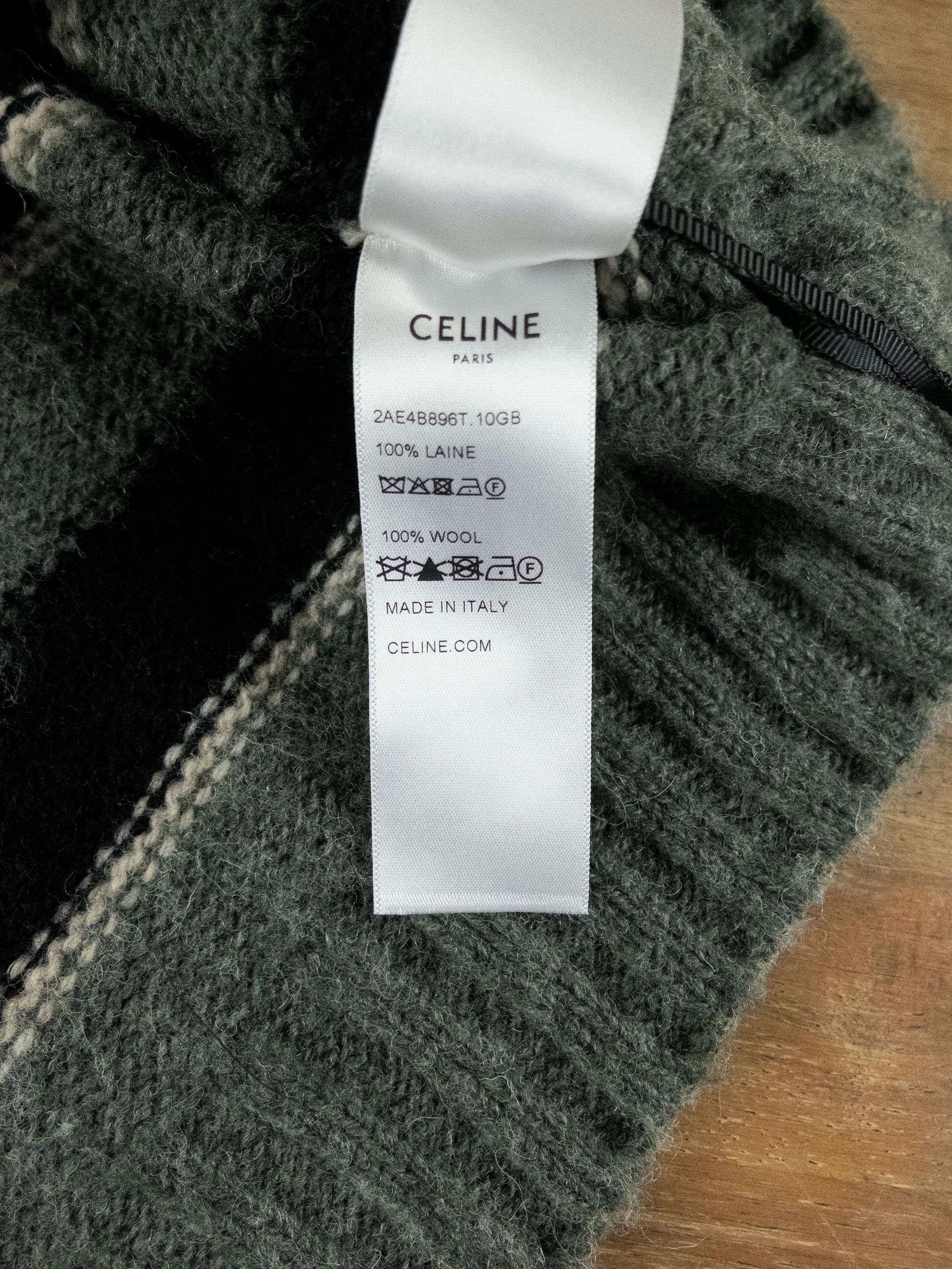 Celine CELINE Hedi Slimane logo embroidered striped wool sweater q Size US L / EU 52-54 / 3 - 10 Thumbnail