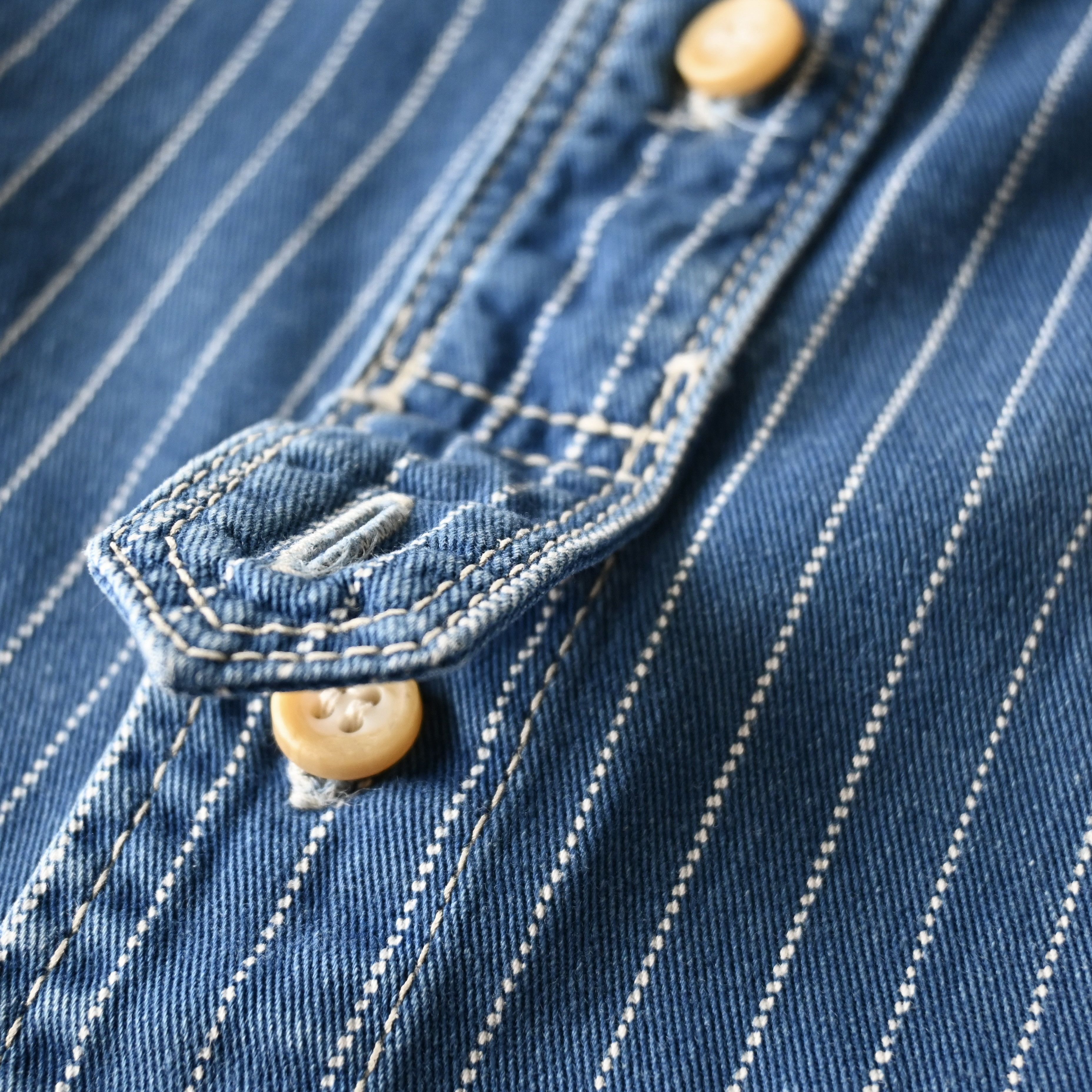 Eternal 2000s ETERNAL Wabash pin dot stripe indigo work shirt Size US S / EU 44-46 / 1 - 17 Thumbnail