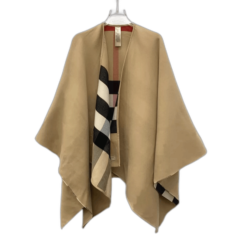 Burberry Burberry Classic Brown Wool Cape Shawl Size ONE SIZE - 1 Thumbnail