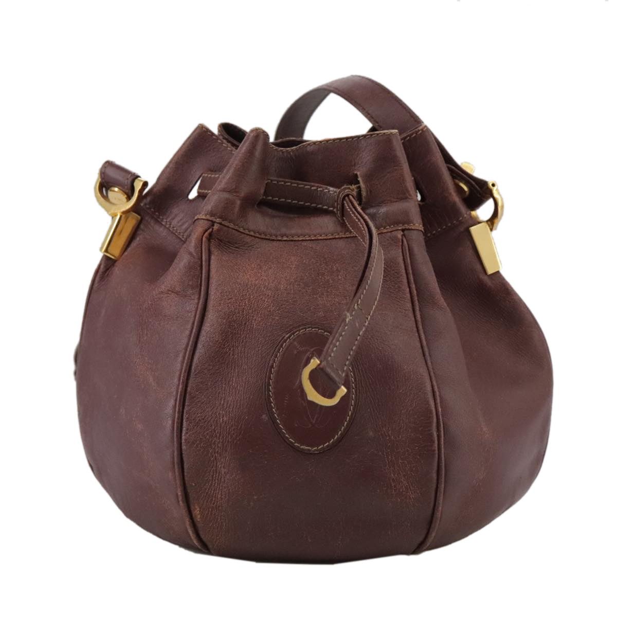 Cartier Cartier Shoulder Bag Leather Bordeaux Gold Size ONE SIZE - 2 Thumbnail