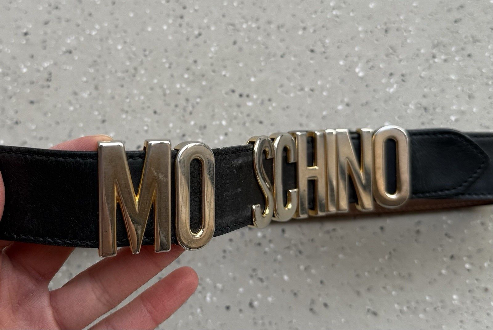 Moschino Vintage Moschino Womens Lettering Logo Leather Belt 85 cm Size ONE SIZE - 4 Thumbnail
