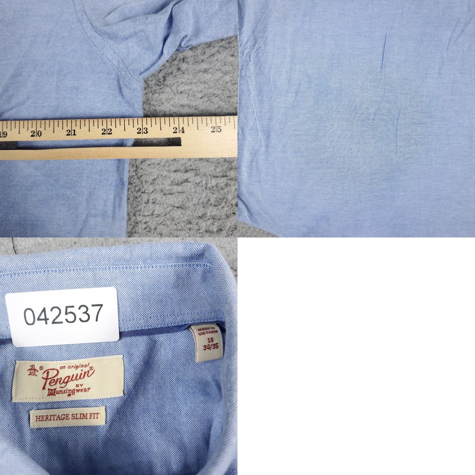 Original Penguin VINTAGE not applicable; Original Penguin Dress Shirt Mens 16 Blue Long Sleeve Button Up Collared Cotton Classic Fit 16 in Mens Blue Dress Shirt Size 42R - 8 Thumbnail