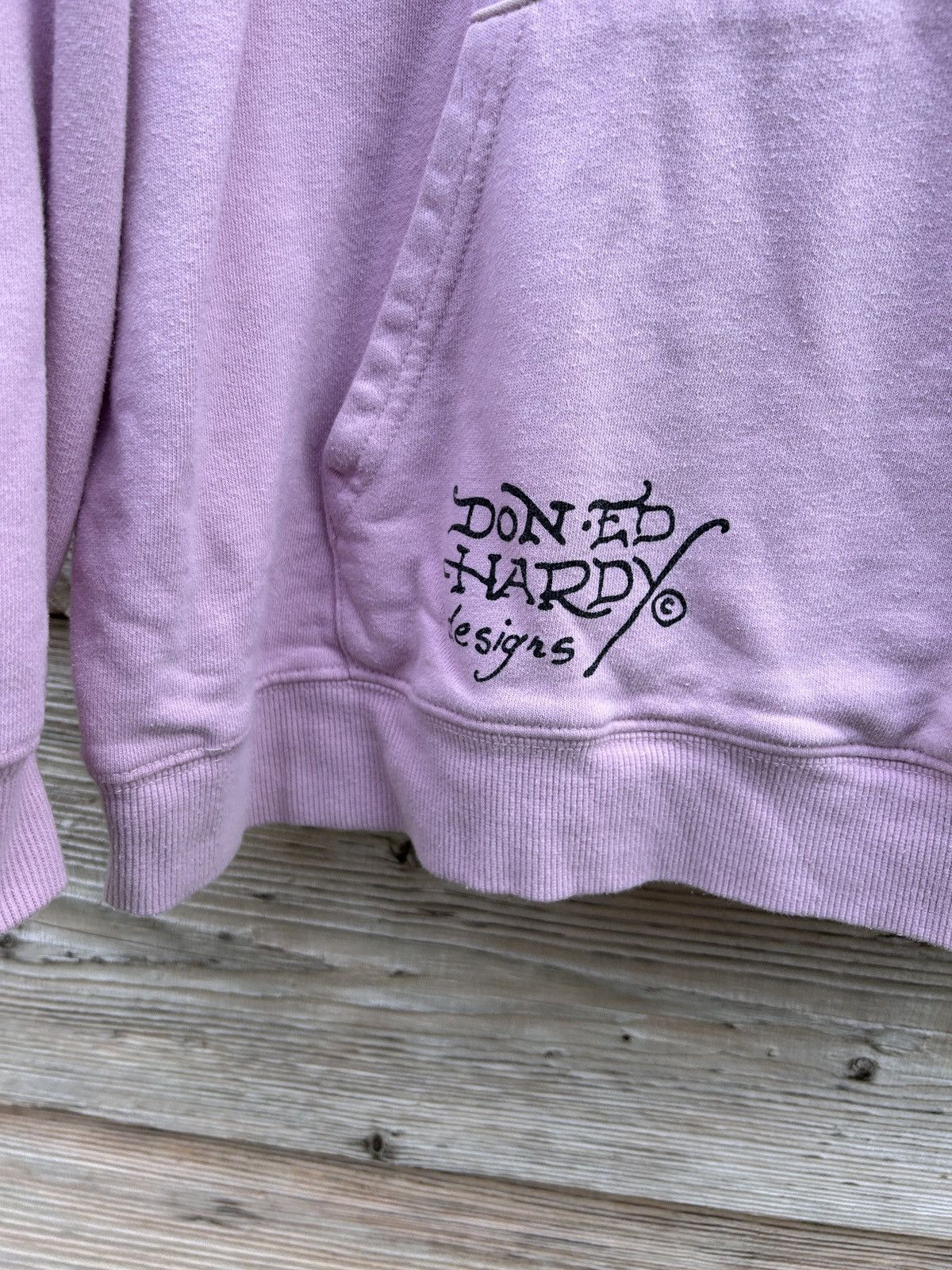 Christian Audigier Ed Hardy Womens Love Eternal Relaxed Hoodie In Pink Size S / US 4 / IT 40 - 6 Thumbnail