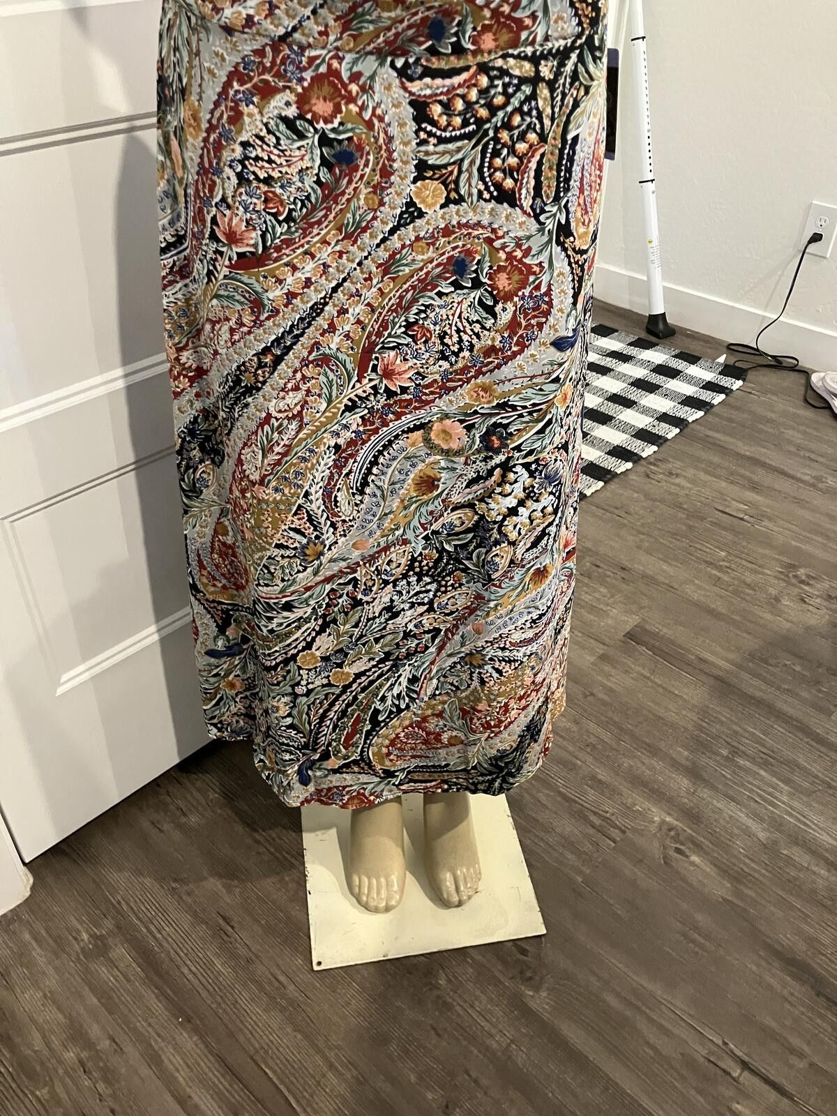 Unknown London NWT Large Black Multi Paisley Print Skirt Size 36" / US 14 / IT 50 - 4 Thumbnail
