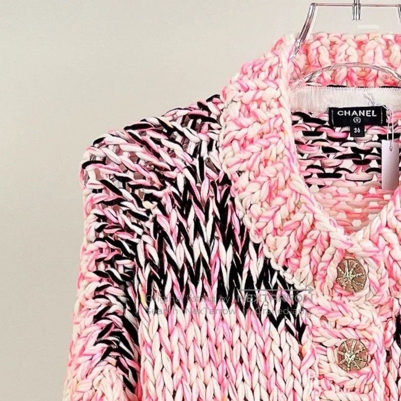 Chanel Chanel 20S Roof Series Pink Thick Line Knitted Cardigan co Size XS / US 0-2 / IT 36-38 - 4 Thumbnail