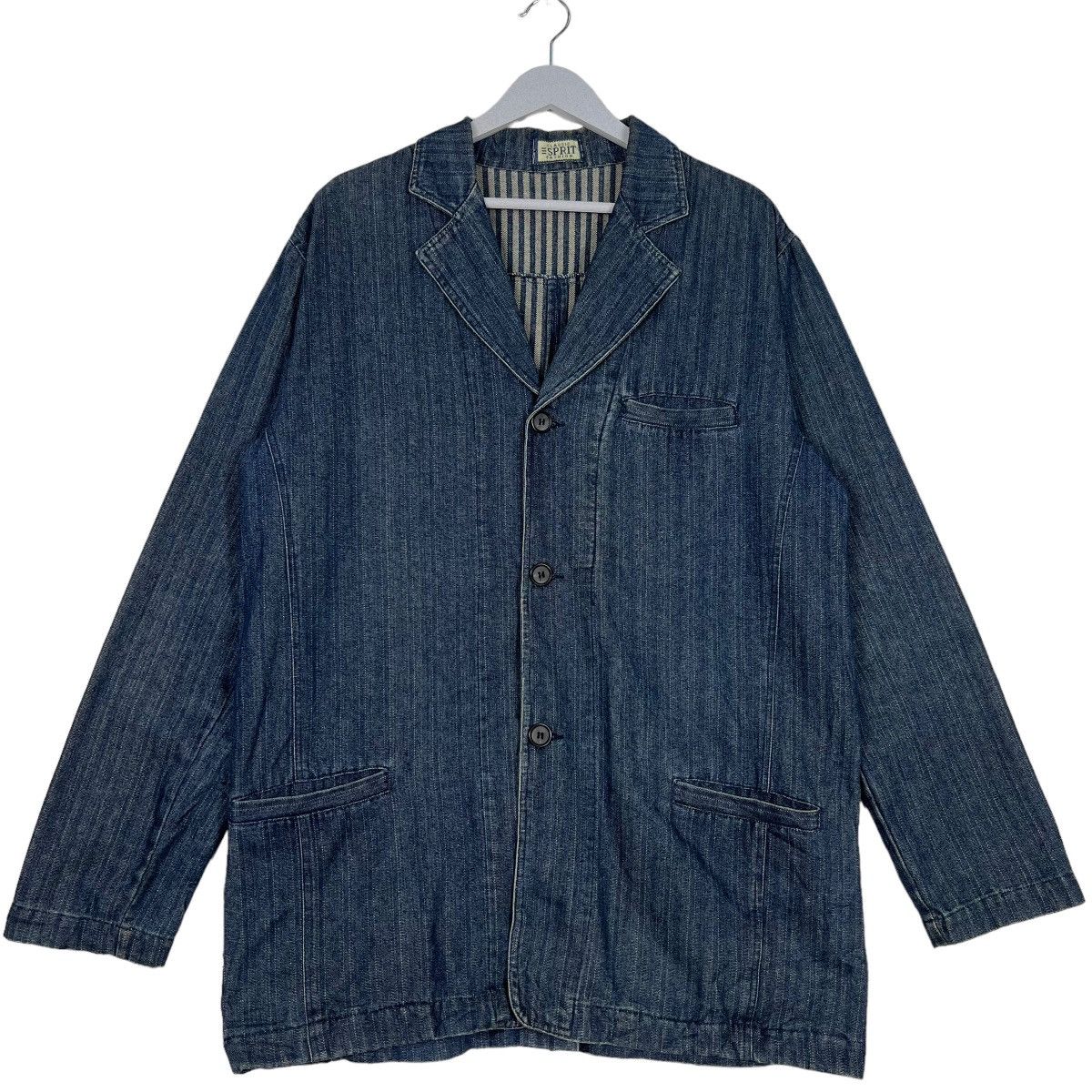 Esprit VINTAGE ESPRIT HIKORY DENIM CHORE JACKET Size US L / EU 52-54 / 3 - 2 Thumbnail