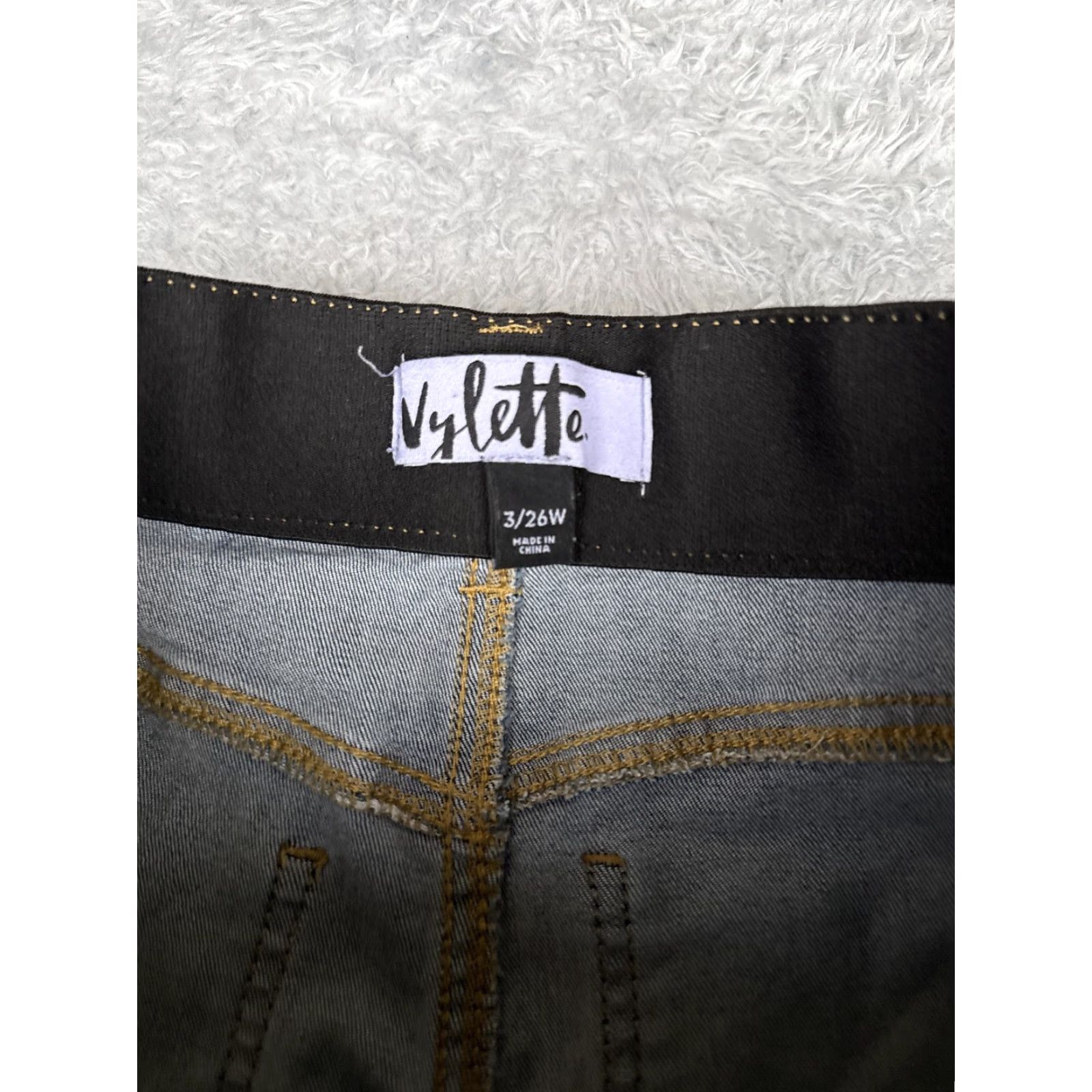 Denime Vylette Jeans Womens 3/26W Blue Skinny Distressed Stretch Denim Ripped Zip Fly Jeans Size 26" / US 2 / IT 38 - 6 Thumbnail
