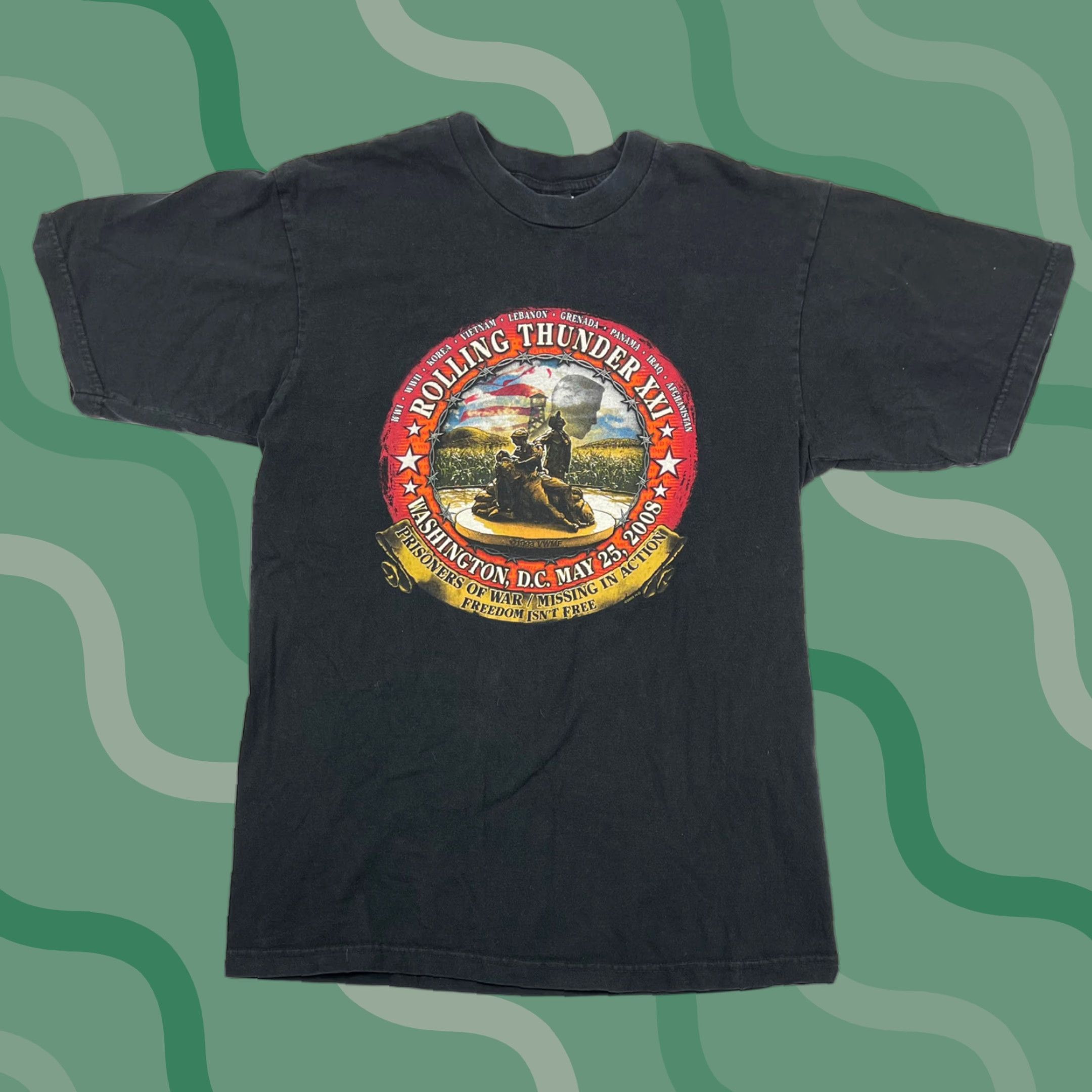 Harley Davidson VINTAGE Harley-Davidson T-Shirt Rolling Thunder 90s Black Adult Medium Double-Sided Mens Size US M / EU 48-50 / 2 - 1 Thumbnail