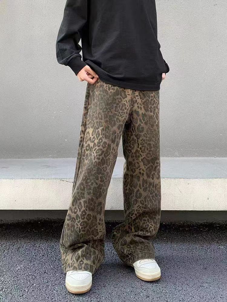 Japanese Brand × Vintage vintage street hip-hop leopard print baggy pants Size US 31 - 3 Thumbnail