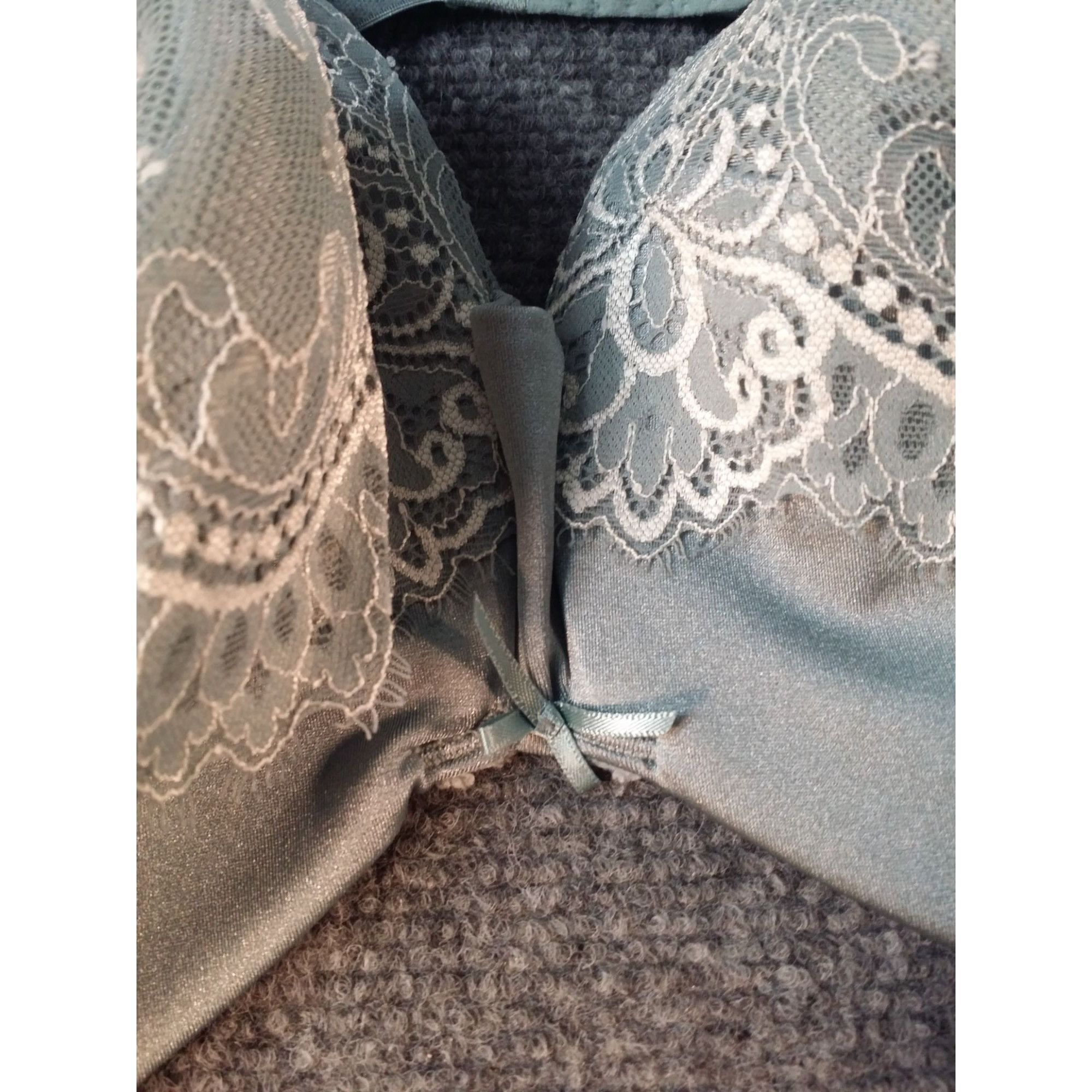 Other Cacique Bra Lightly Lined Full Coverage Women Sz 46D Blue Fl Size ONE SIZE - 6 Thumbnail