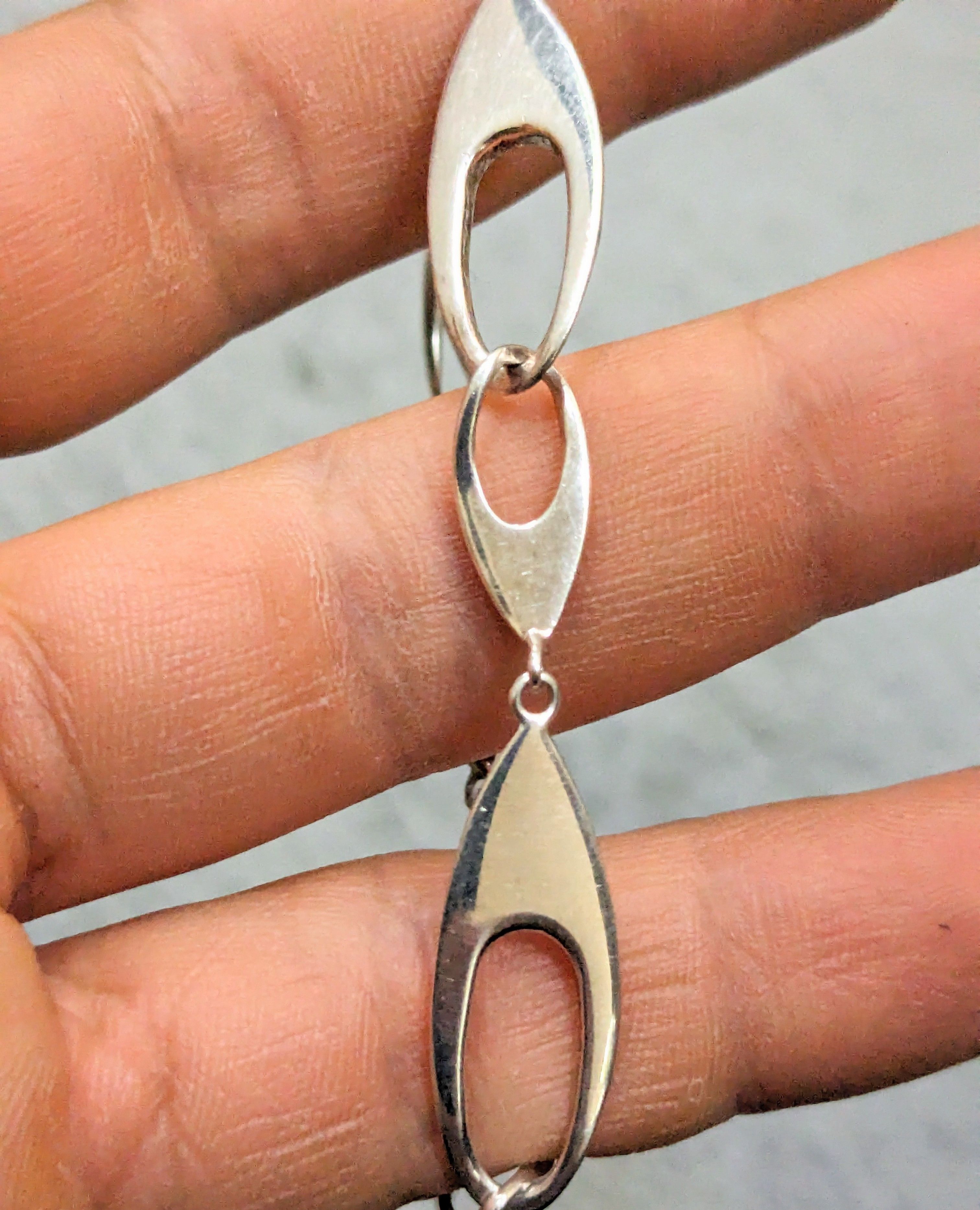 Jewelry Vintage Sterling Silver Bracelet Oval Link Chain 7.5" Modern Size ONE SIZE - 10 Thumbnail