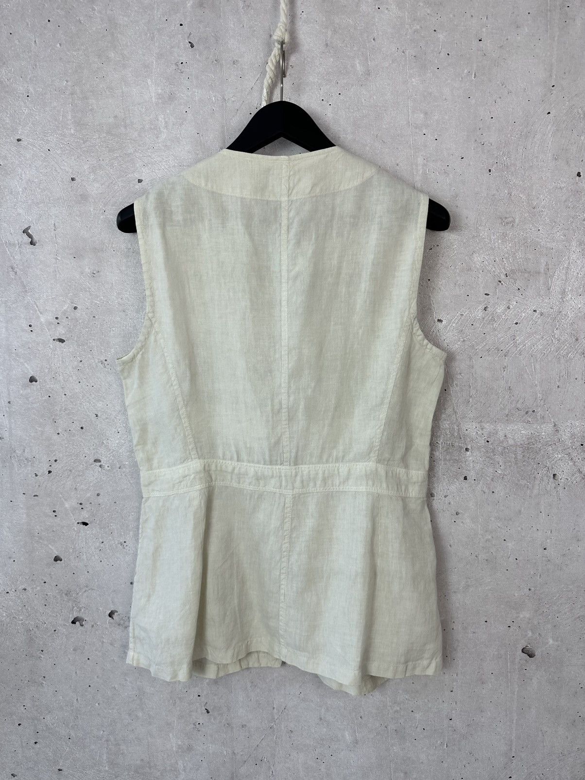 120% Lino 120% Lino Beige Sleevelessc Buttons Women’s Vest Size XL / US 12-14 / IT 48-50 - 6 Thumbnail