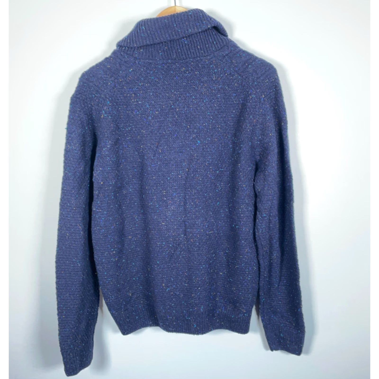 Jos. A. Bank VINTAGE Jos. A Bank Donegal Wool Cardigan Men's Large Dark Blue Collared Knit Sweater Size US L / EU 52-54 / 3 - 2 Thumbnail