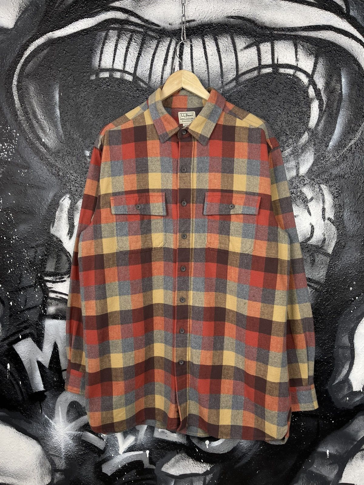 L.L. Bean × Vintage L.L Bean Chamois Plaid Shirt Men’s Traditional Fit Size US L / EU 52-54 / 3 - 2 Thumbnail