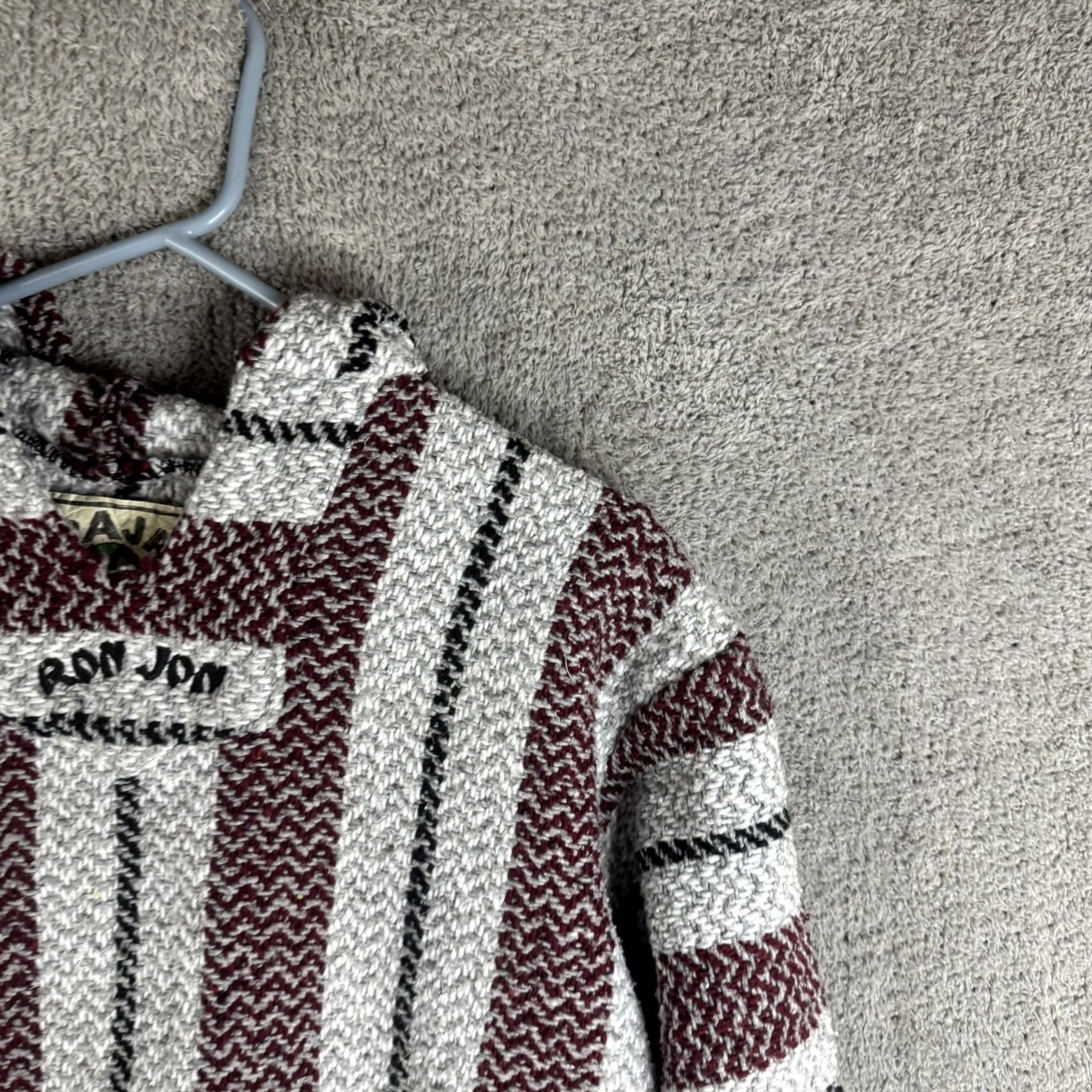 KangaROOS Baja Joe Hoodie Mens M Multicolor Striped Pullover Kangaroo Pocket Hooded Knit Hippie Branded Logo Embroidered V-Neck Casual Sweater Size US M / EU 48-50 / 2 - 4 Thumbnail