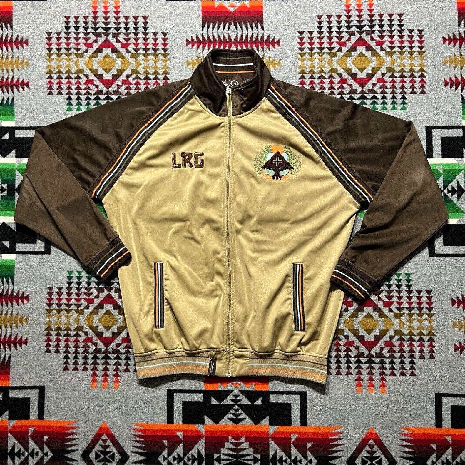 image of Vintage Lifted Research Group Lrg Varsity Jacket Men’S Size XL Streetwear Y2K A9 in White, Men's