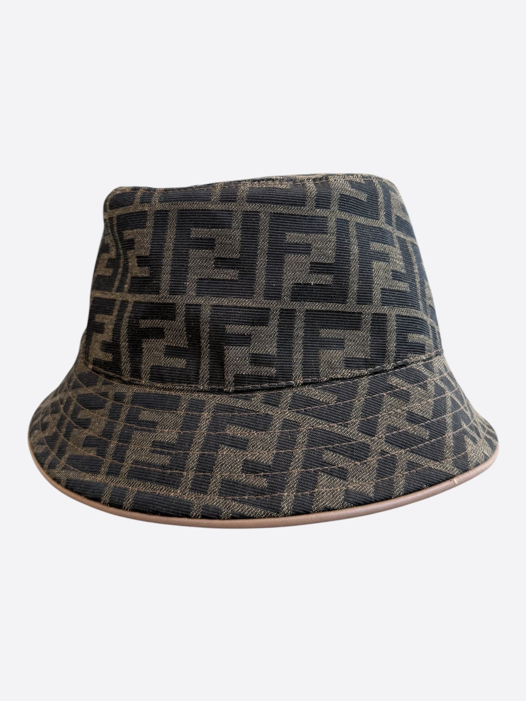 Fendi Fendi Brown FF Monogram Reversible Bucket Hat Size ONE SIZE - 1 Thumbnail