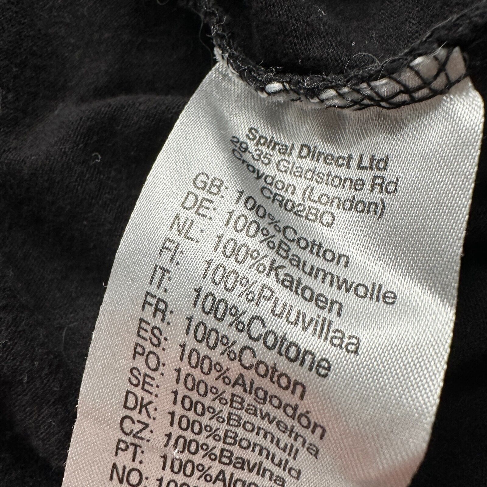 The Unbranded Brand Vintage Spiral T-Shirt Men Large Black Cotton Horror UK Flag Size US L / EU 52-54 / 3 - 7 Thumbnail
