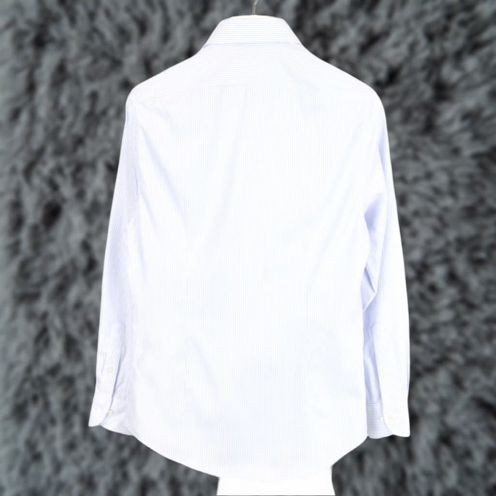 Suitsupply Suitsupply Pinstripe Button-Up Formal Shirt Men 40 / 15 3/4 Blue White Slim Extra Slim Fit Cuff Size 40R - 1 Thumbnail