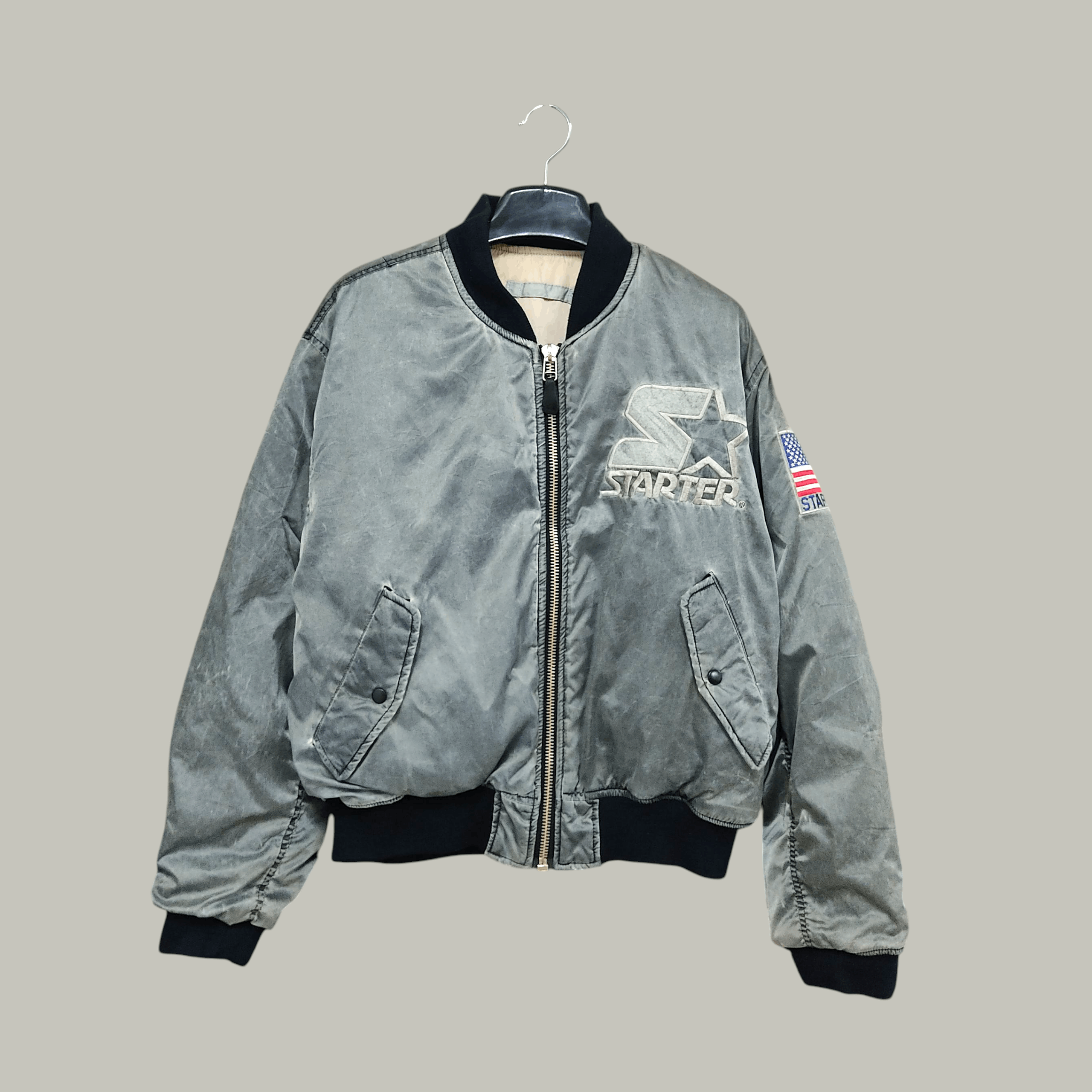 Starter Vintage Faded Grey Starter USA Bomber Jacket Size US L / EU 52-54 / 3 - 1 Thumbnail