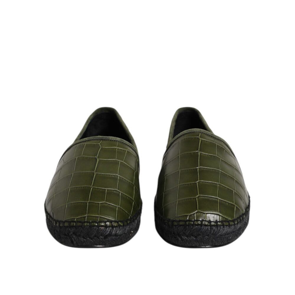 Dolce & Gabbana Dolce & Gabbana Green Exotic Leather Espadrilles Slip On Sho Size US 11 / EU 44 - 2 Thumbnail