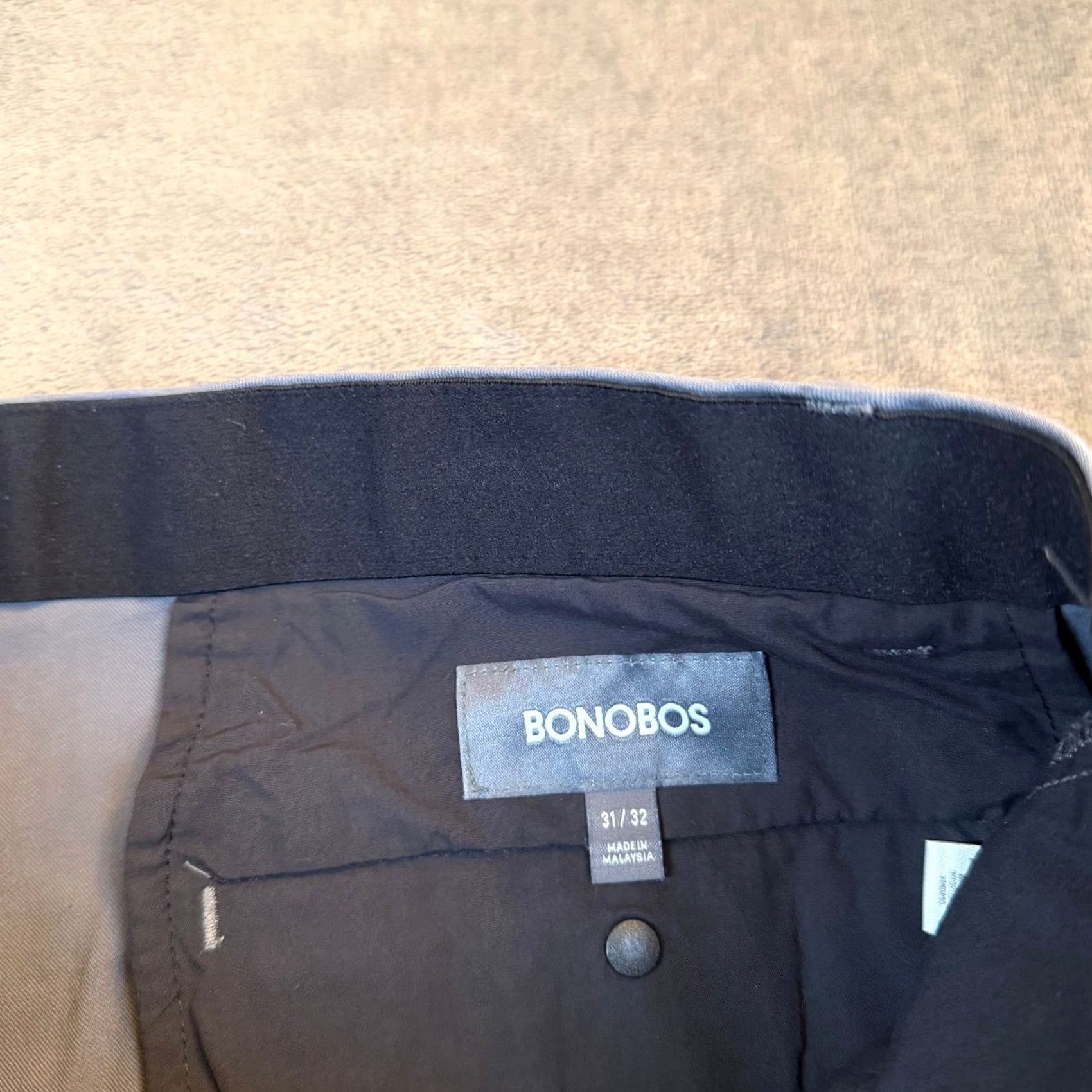 Bonobos Bonobos Tailored Chino Pants Mens 31/32 Gray Stretch Internal Drawstring Casual Business Slim Flat Front — See Measurements Size US 31 - 2 Thumbnail