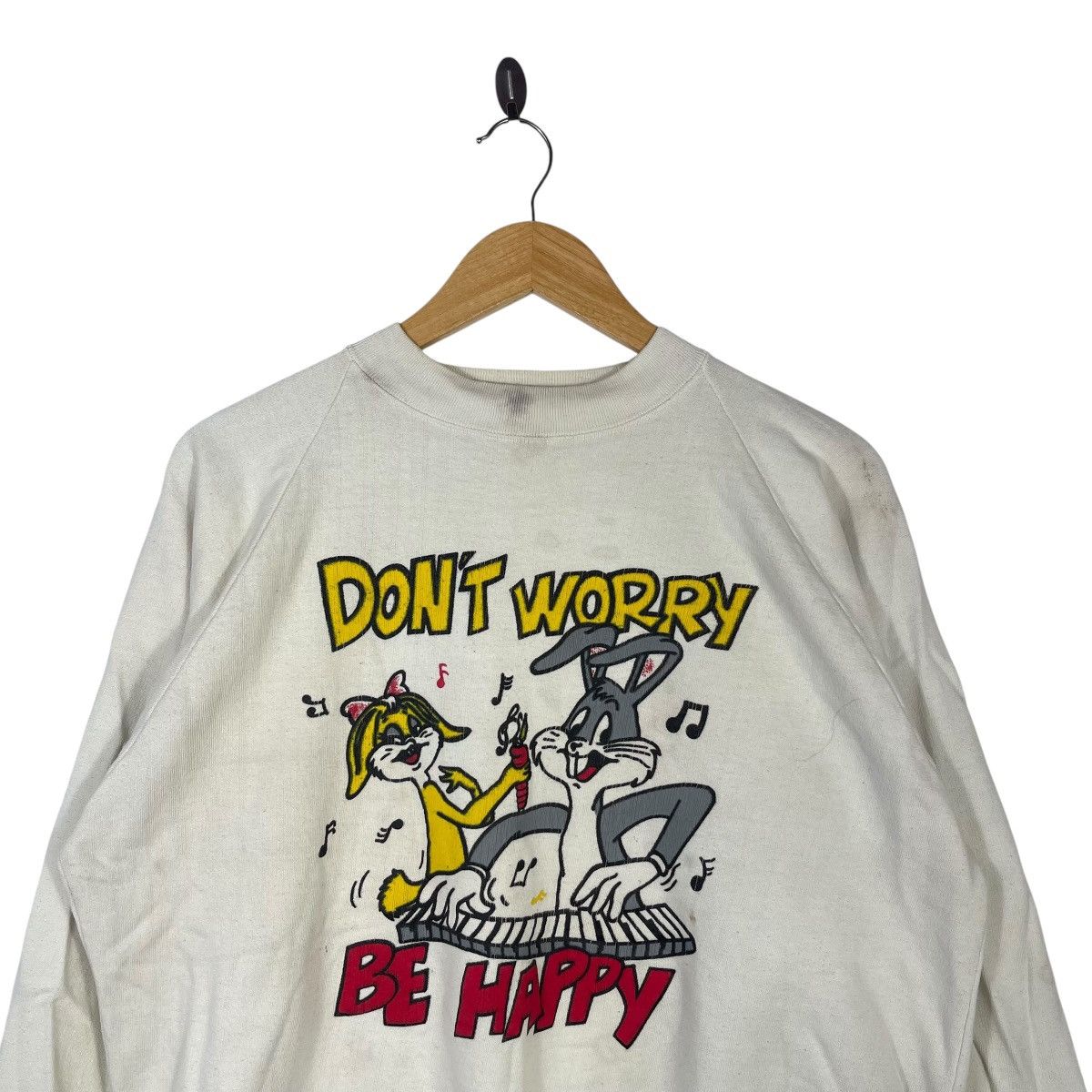 Vintage Vintage Bugs Bunny Don’t Worry Be Happy Sweatshirt Cartoon Size US L / EU 52-54 / 3 - 2 Thumbnail