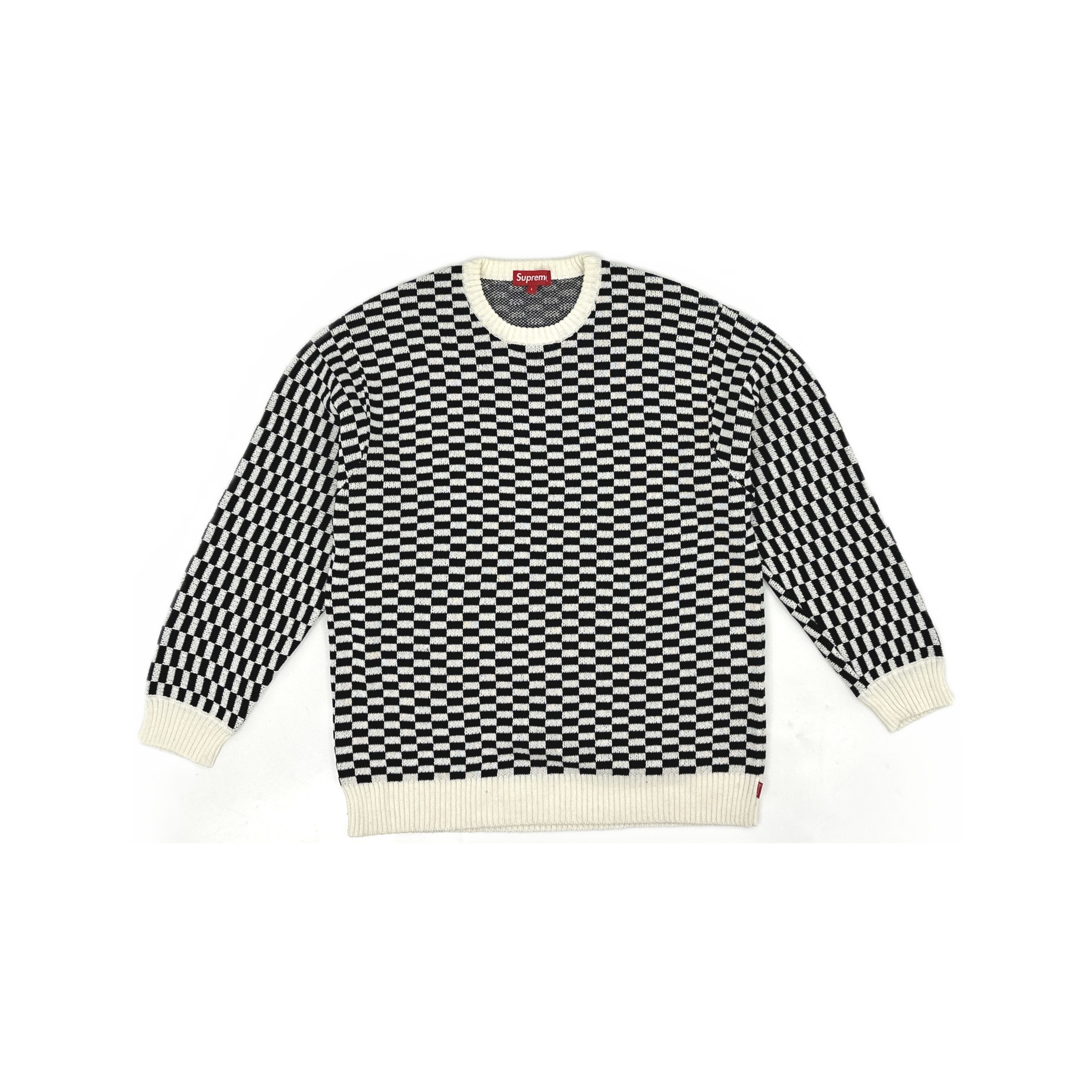 Supreme Supreme Checkerboard Logo Sweater Size L Size US L / EU 52-54 / 3 - 1 Thumbnail