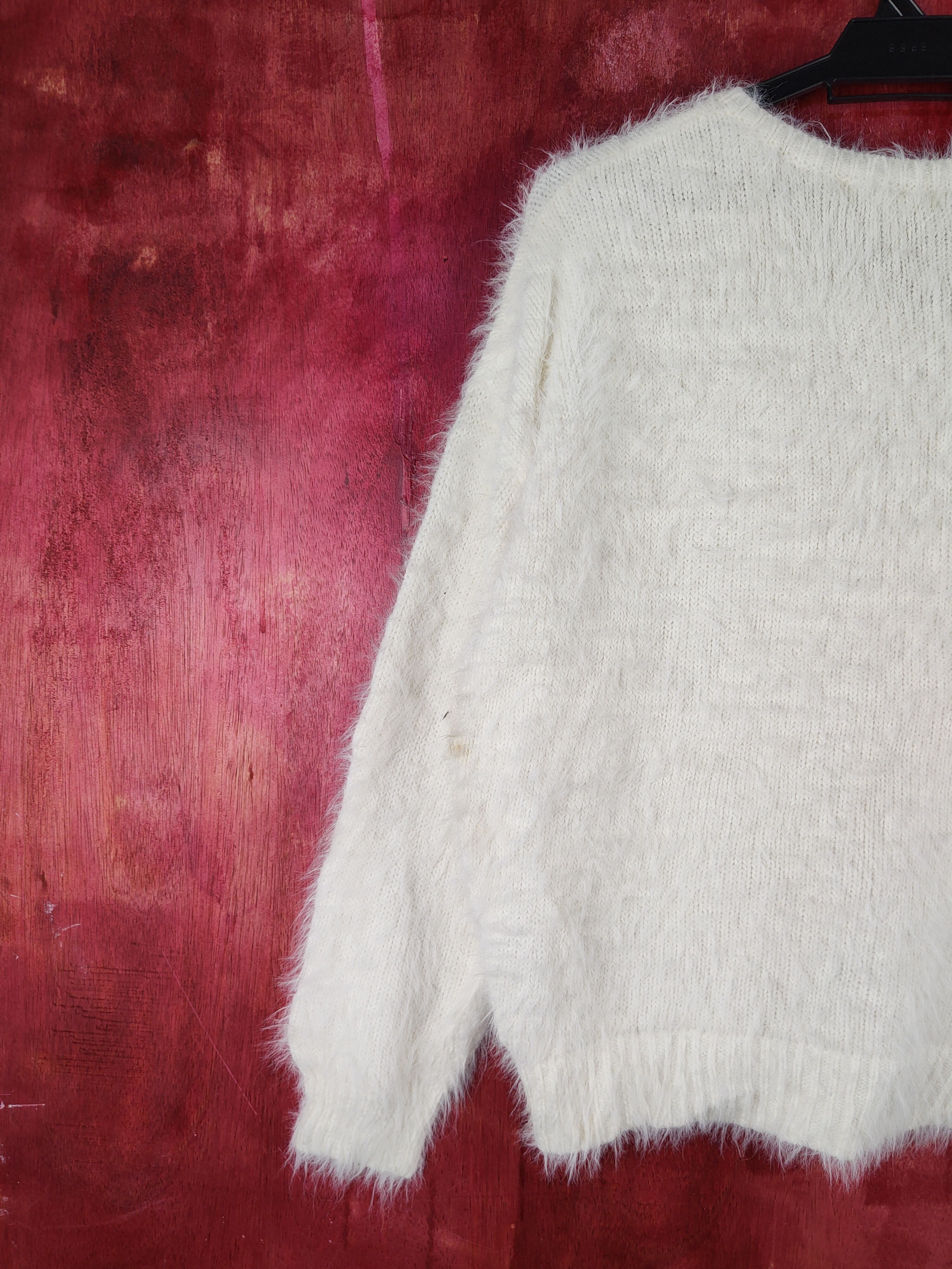 Vintage Ingni White Shag Shaggy Fur Mohair Knitwear #S2000 Size M / US 6-8 / IT 42-44 - 8 Thumbnail