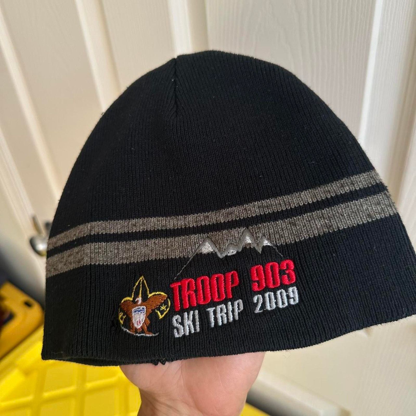 Vintage Vintage Y2K Black Striped Boy Scout Skullcap Beanie Hat Cap Size ONE SIZE - 5 Thumbnail