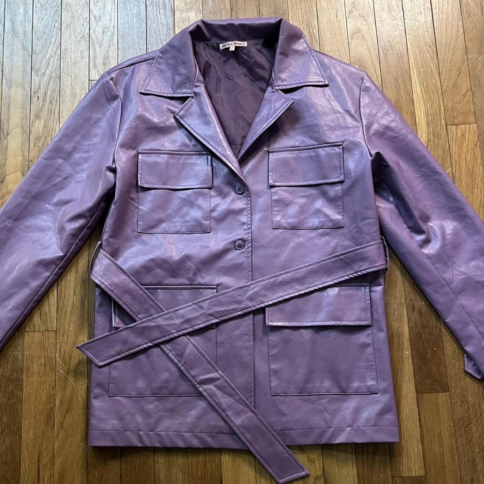 Other Bailey Rose faux leather belted trench coat Size S / US 4 / IT 40 - 2 Thumbnail