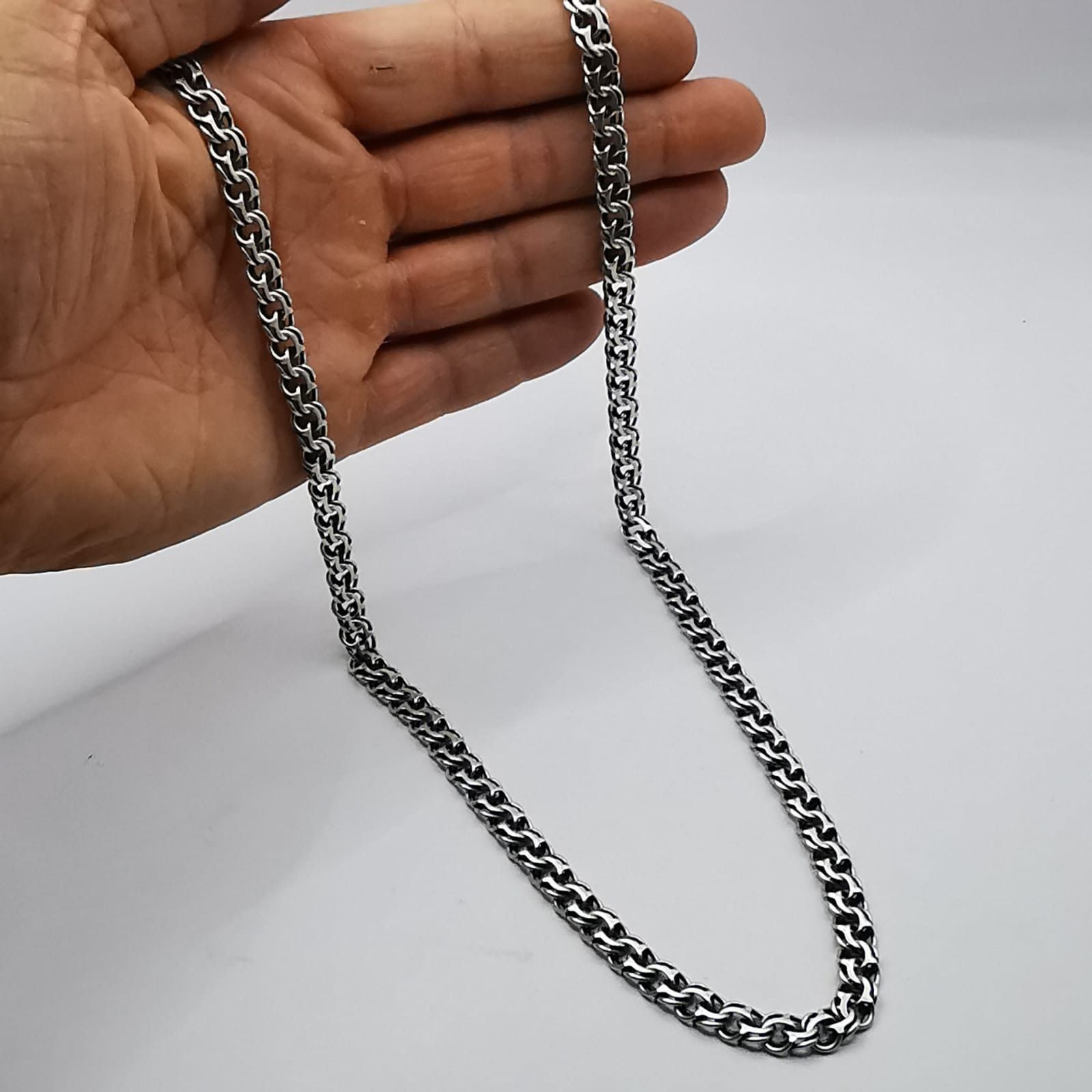 Sterling Silver Vintage Massive Chain 925 Sterling Silver,Signature 46,07g Size ONE SIZE - 7 Thumbnail