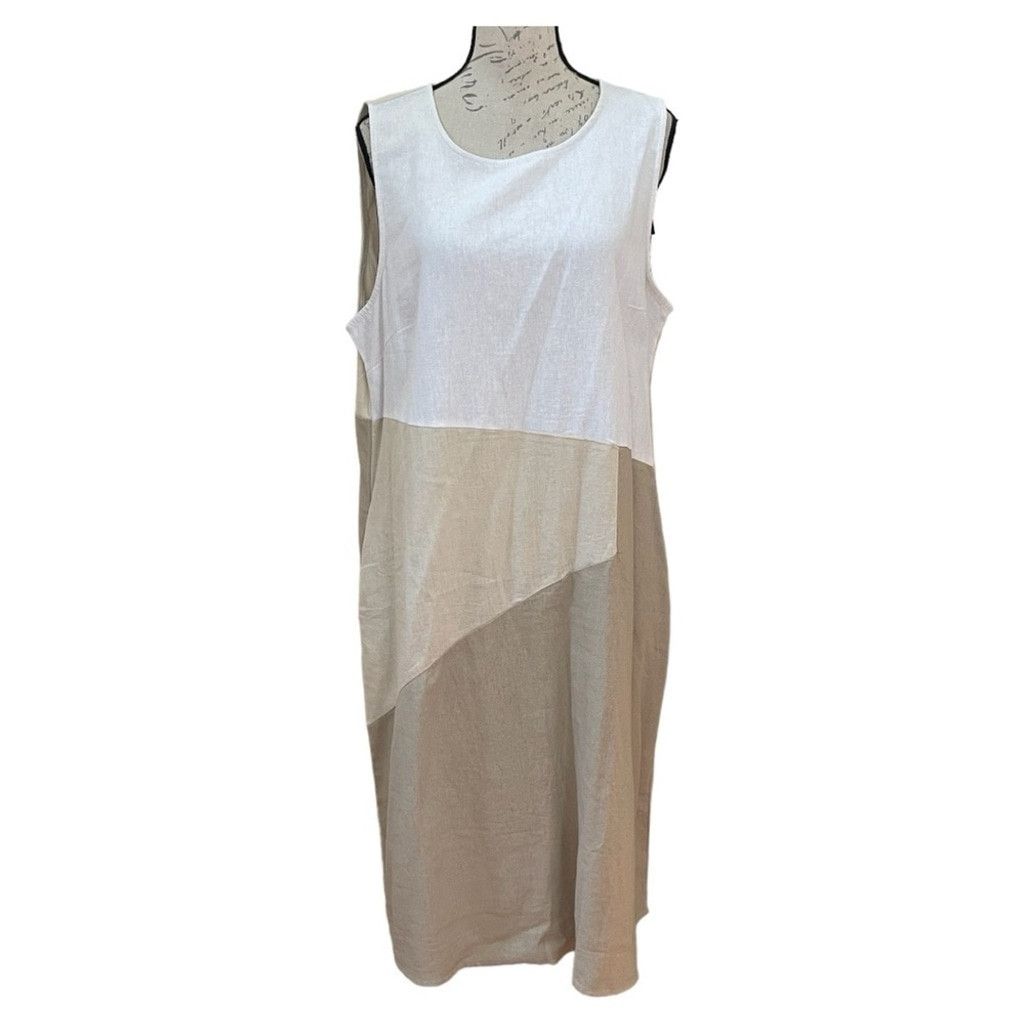 Other For Cynthia Sleeveless Linen Blend Midi Dress XL Lagenlook Size XL / US 12-14 / IT 48-50 - 2 Thumbnail