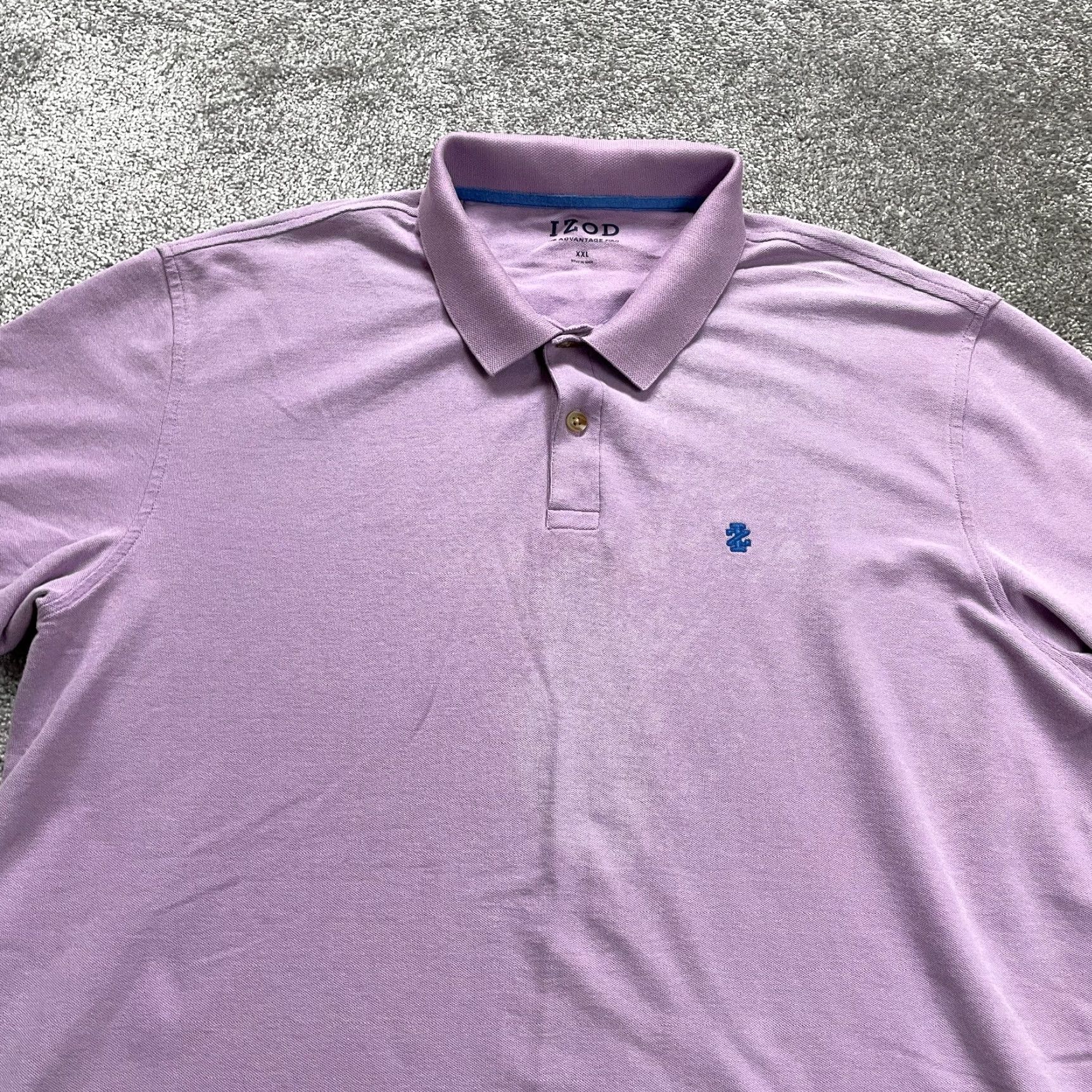 Izod IZOD The Advantage Polo Shirt Mens 2XL Purple Short Sleeve Cotton Polyester Golf Top Size US XXL / EU 58 / 5 - 3 Thumbnail