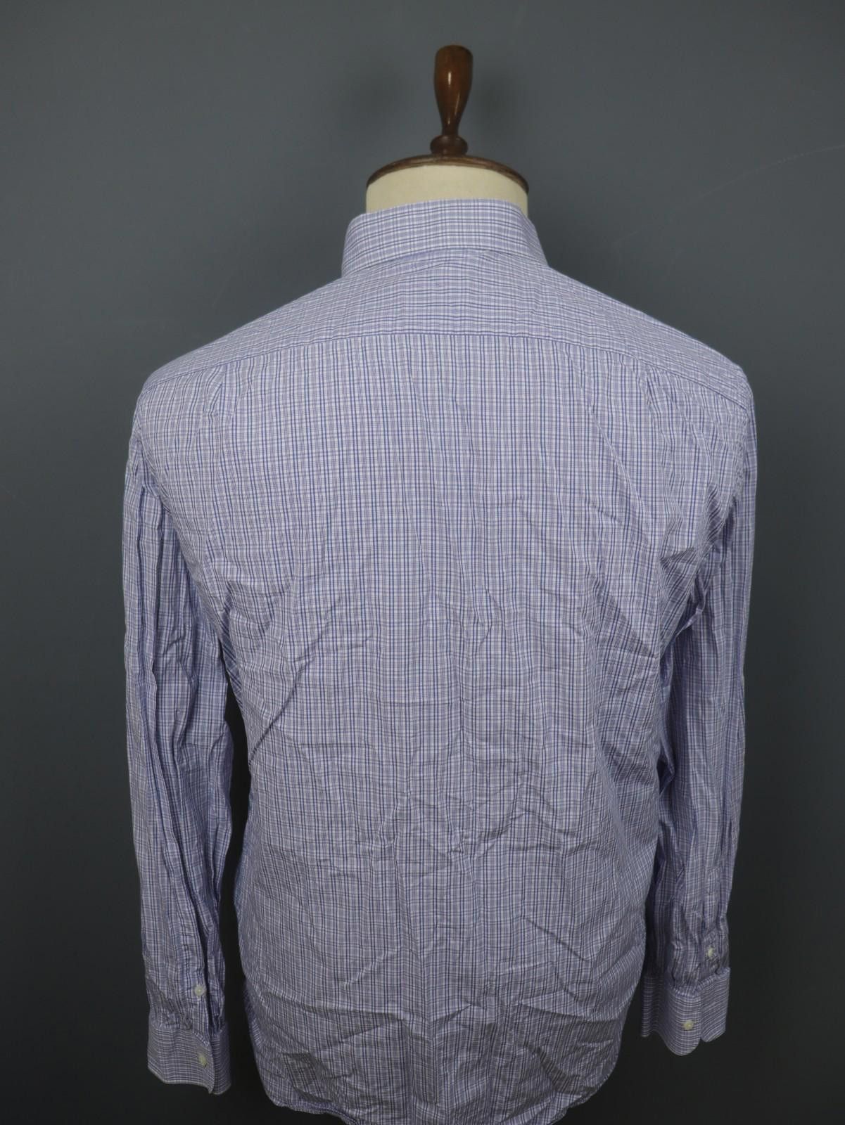 Ermenegildo Zegna Ermenegildo Zegna Blue Check 100% Dress Shirt Size 41 Size 38R - 8 Thumbnail