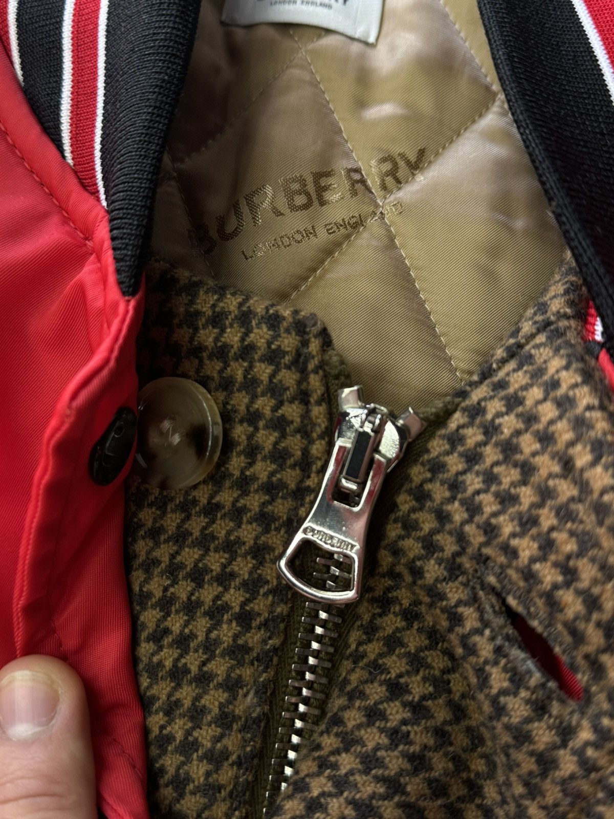 Burberry Burberry Wool Red Satin Varsity Jacket Size US L / EU 52-54 / 3 - 7 Thumbnail