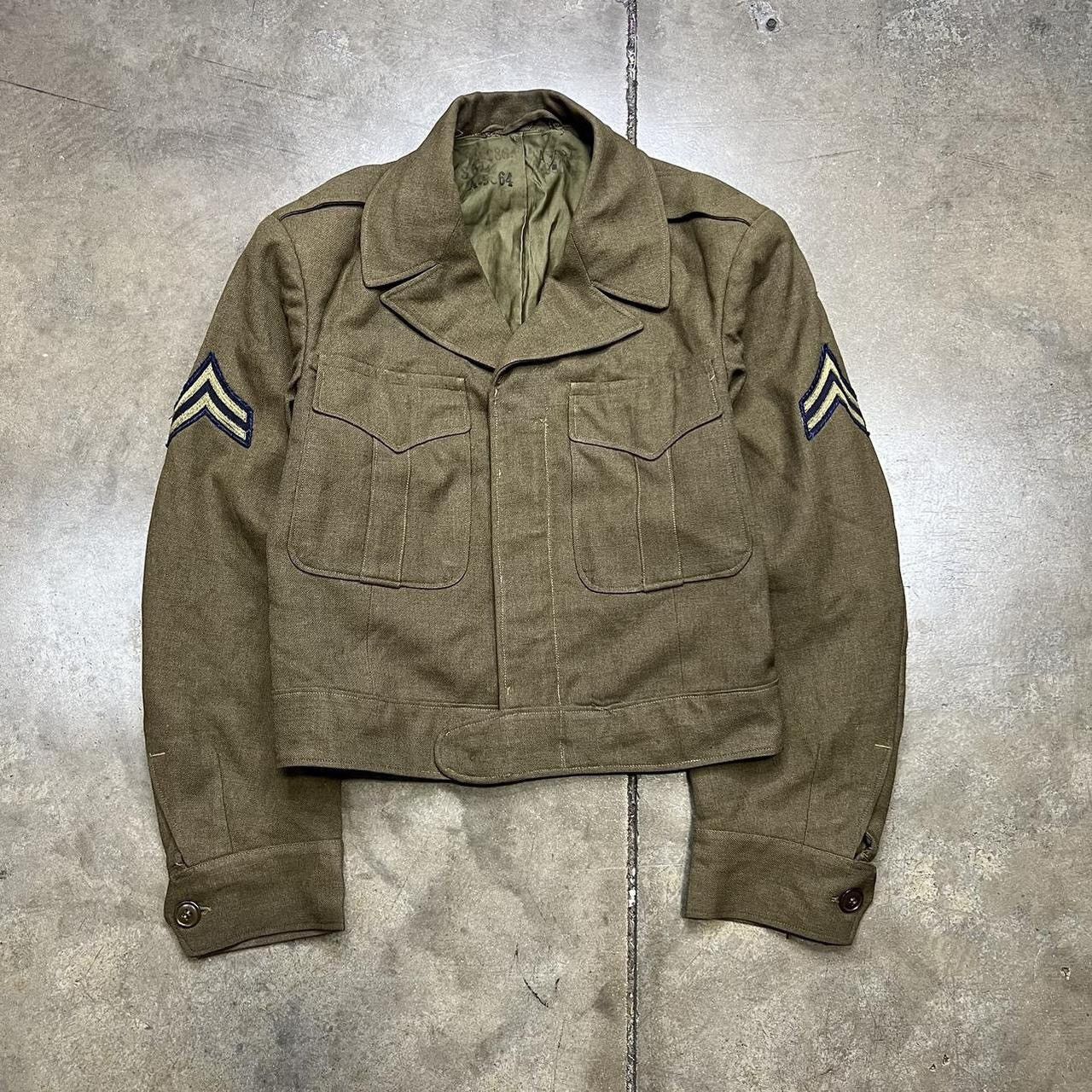 Vintage Eisenhower Ike Jacket WWII Cropped Military Wool USA