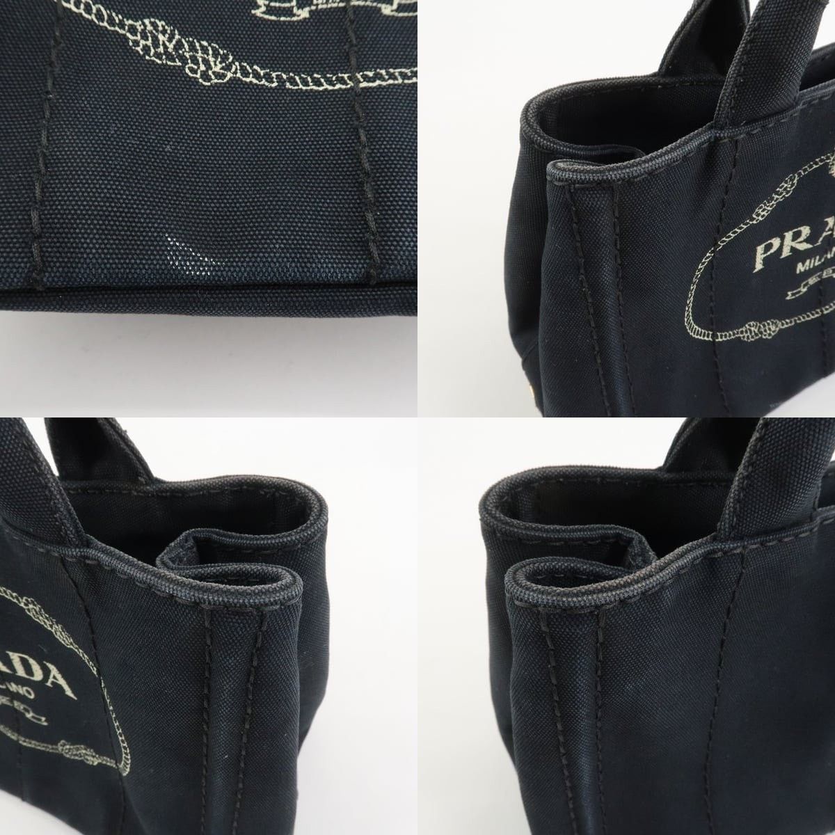 Prada Prada Canapa Mini Tote Canvas Black Size ONE SIZE - 6 Thumbnail
