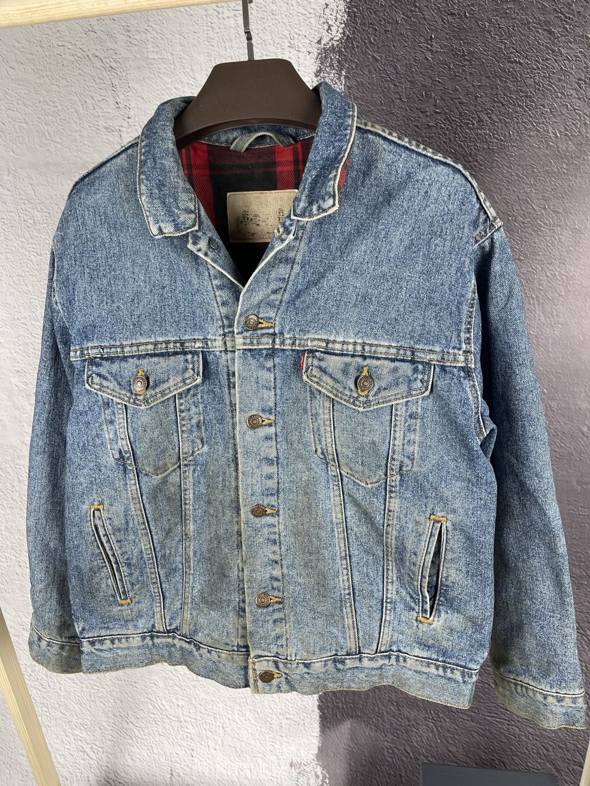 Levi's Levi’s vintage 90s faded checkered lining trucker jacket Size US XL / EU 56 / 4 - 8 Thumbnail